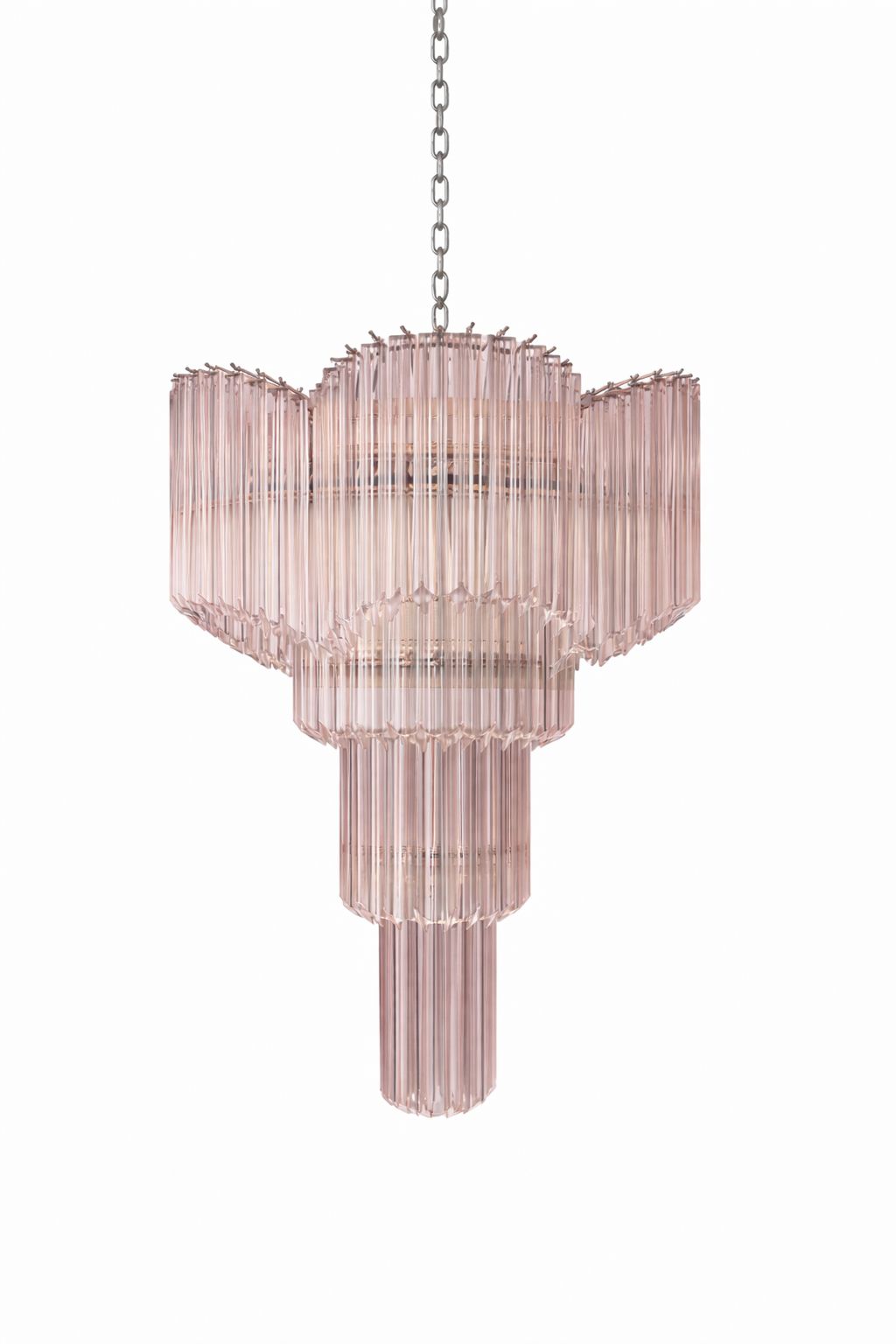 Murano Glass Sputnik Pink Quadriedro Spyral Italian Chandelier In Decò Style photo furniture