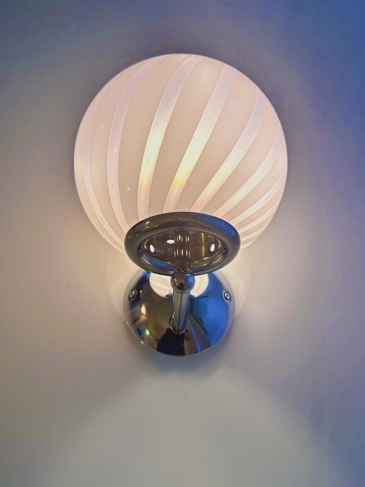 Contemporary Pink Swirl “Rods” Murano Glass Wall Sconce Set Of Two photo furniture