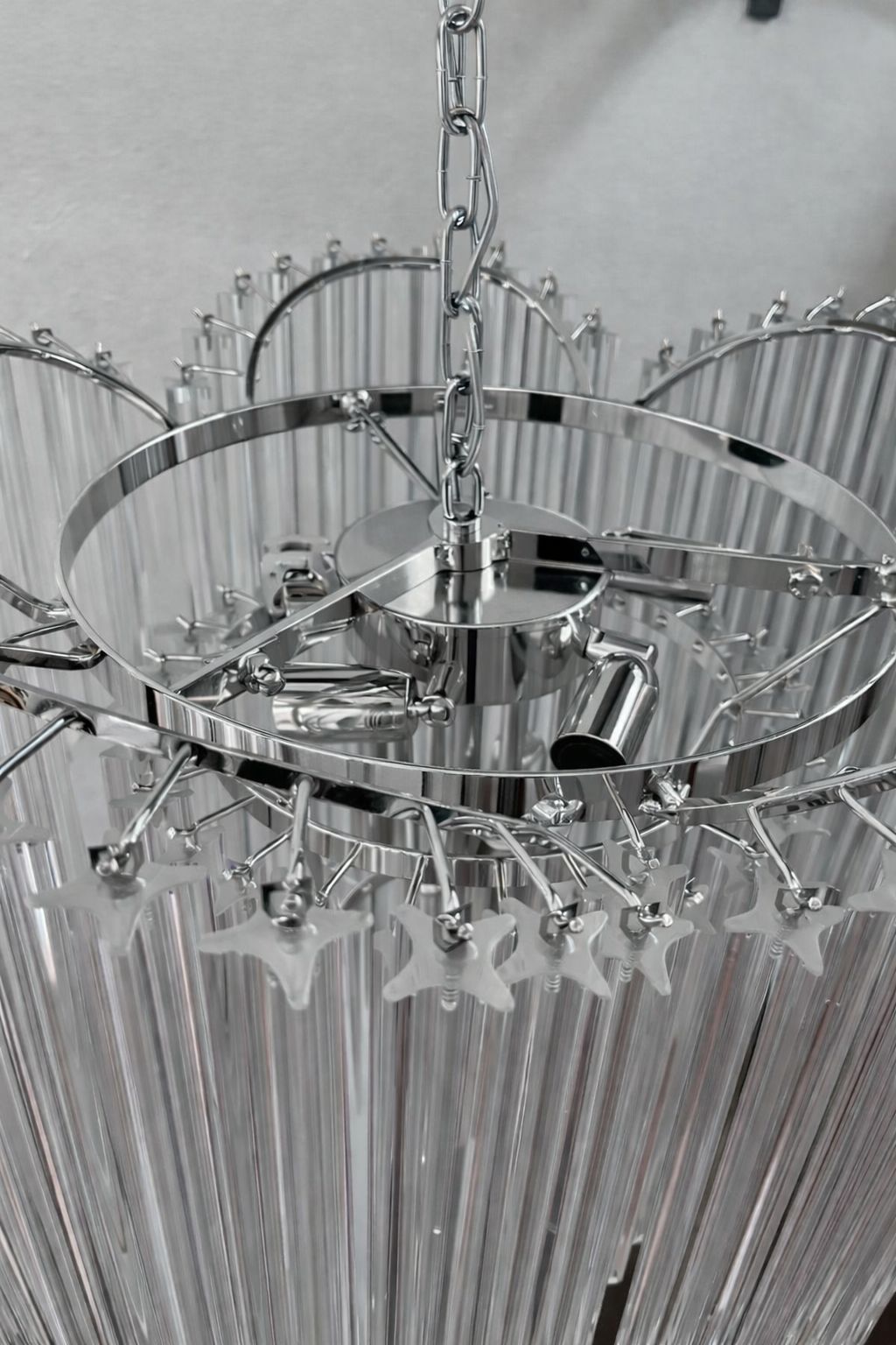 Murano Glass Sputnik Quadriedro Spyral Italian Chandelier In Decò Style photo 10152.0