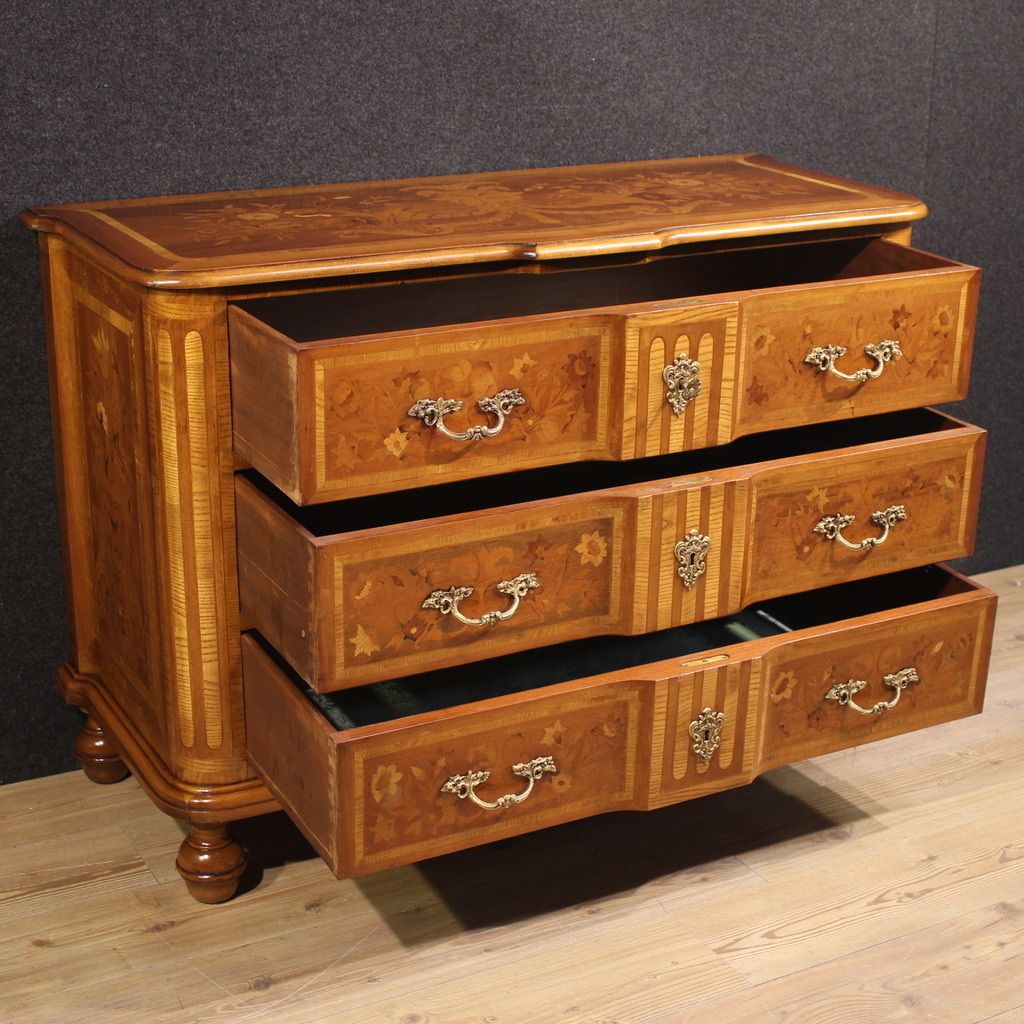 20th Century Italian Inlaid Chest Of Drawers photo furniture