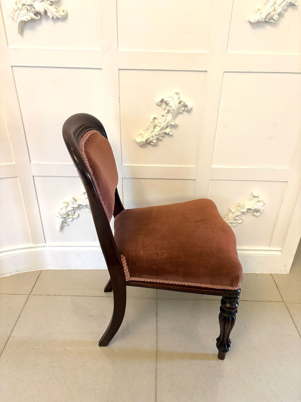 Antique Set Of 6 Mahogany Dining Chairs With Tulip Legs photo Furniture