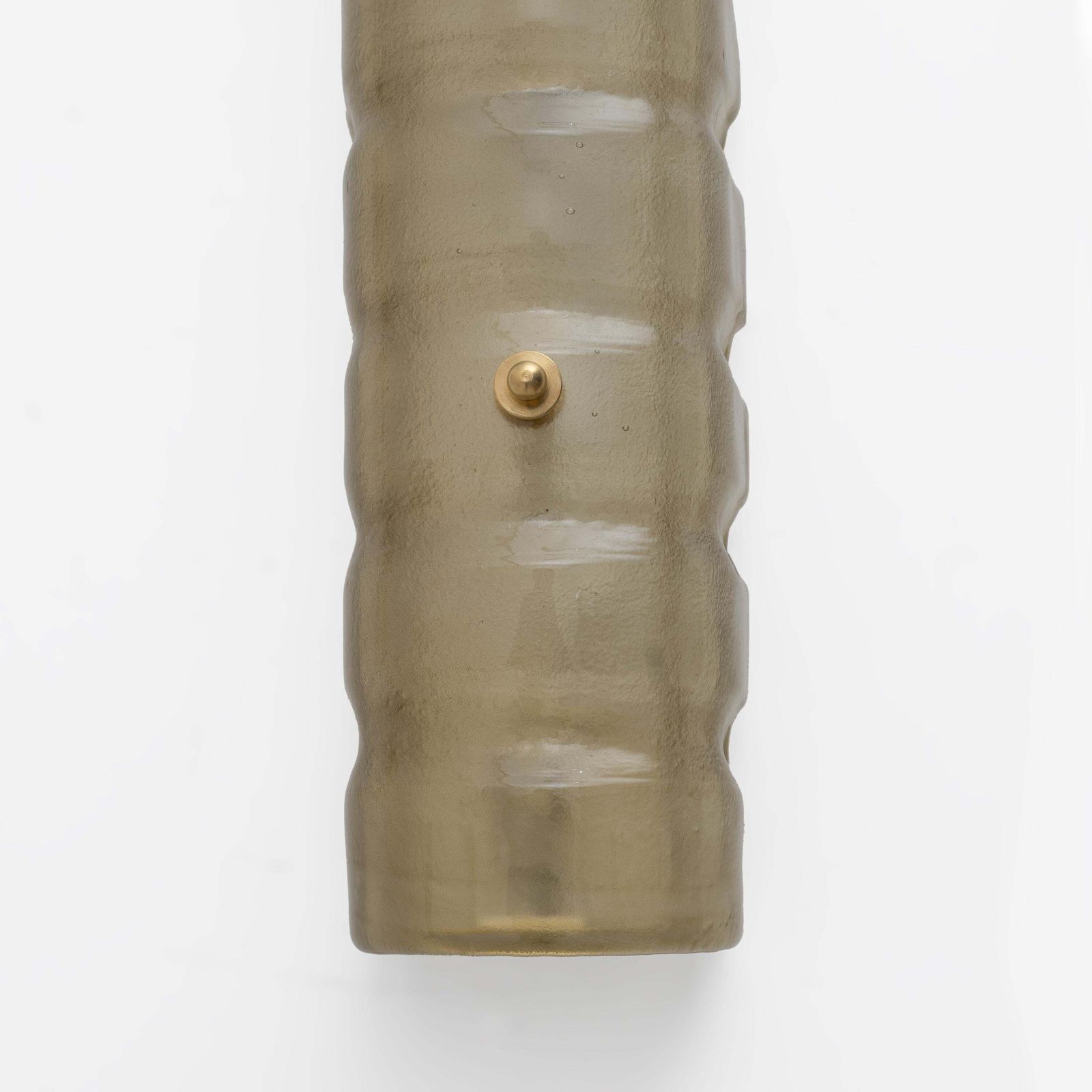 Pair Of Murano Gold Toned Frosted Glass And Brass Wall Sconces, Italy photo vinterior
