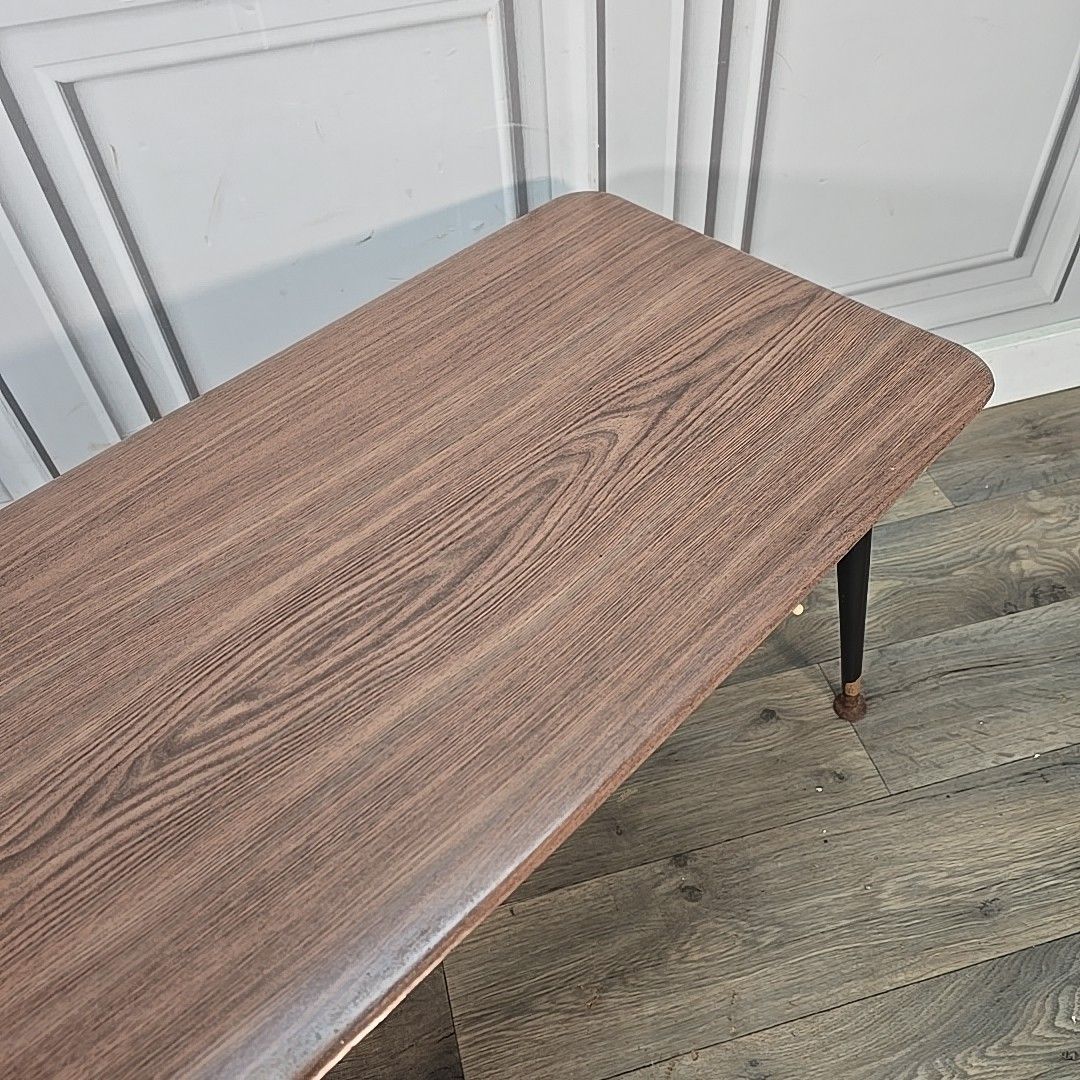 Mid Century Coffee Table Melamine Top Dansette Legs Vintage Atomic Style Retro photo 90.0