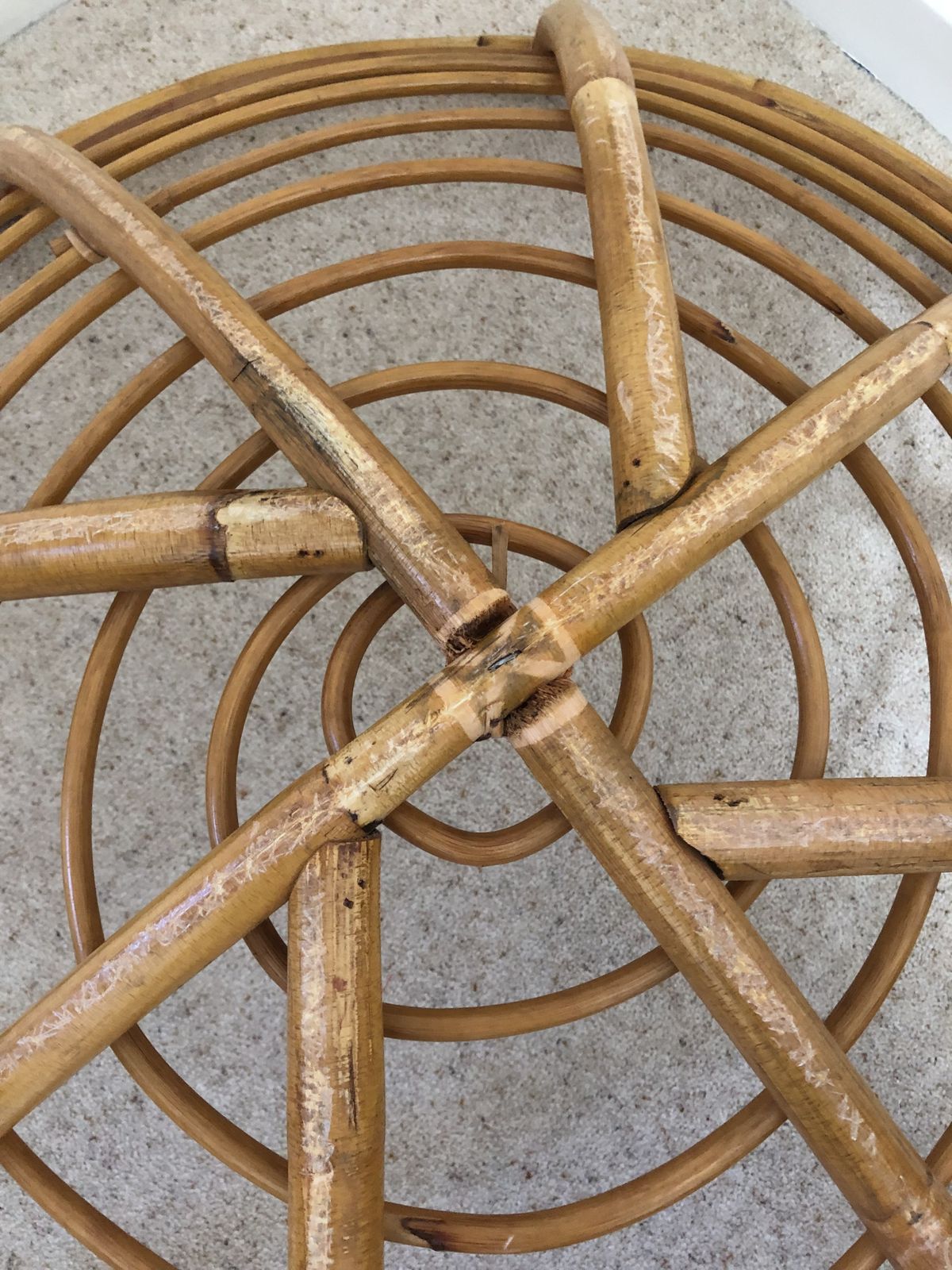 Vintage Cane Papasan Chair With Original Cushion photo vintage