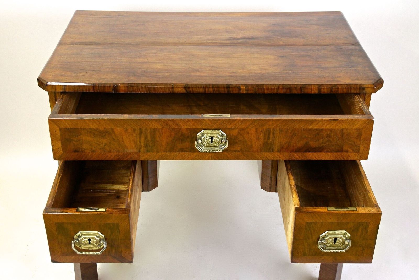 19th Century Biedermeier Writing Desk, Nutwood, Austria Circa 1830 photo vintage