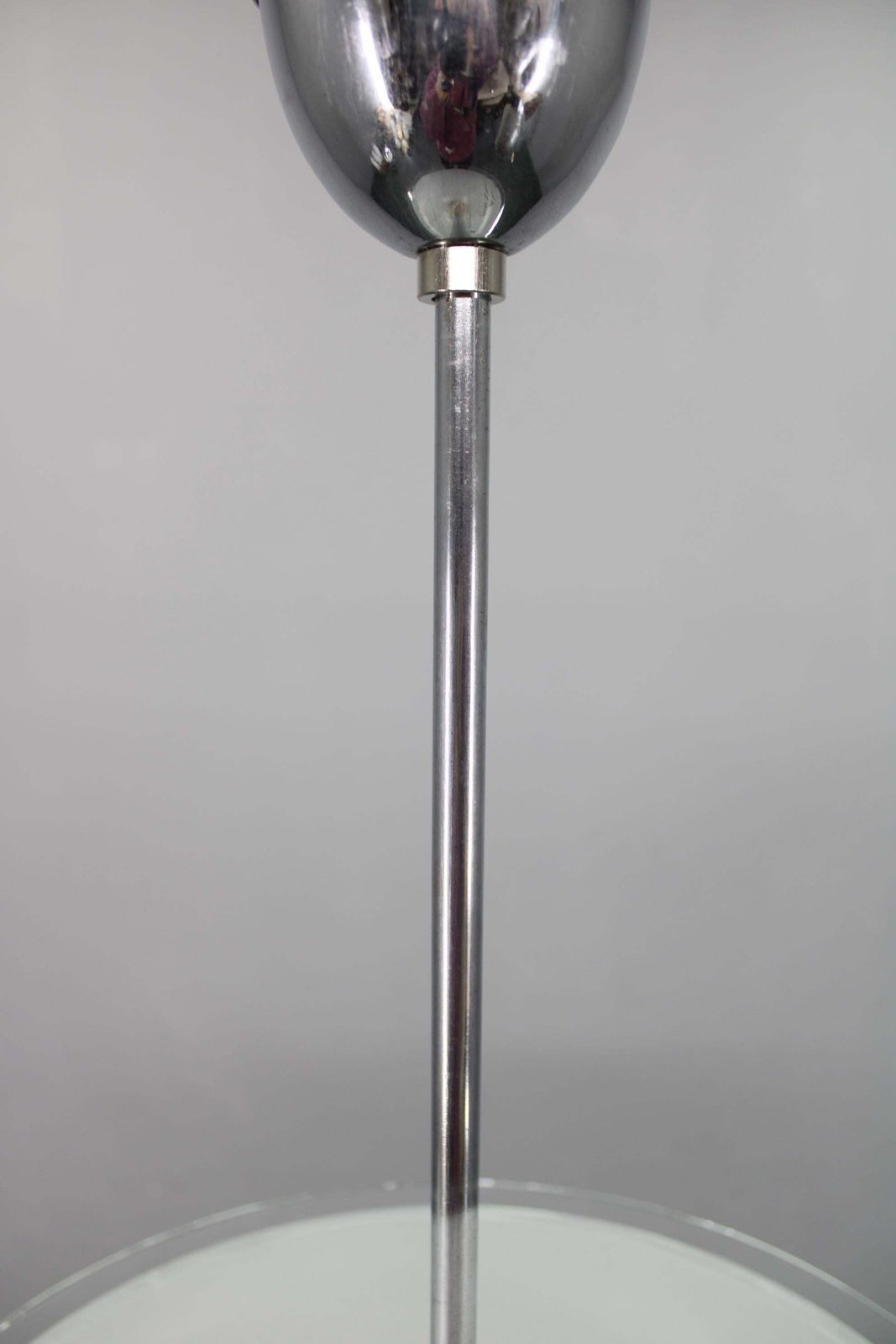 photo furniture 1930s Bauhaus Chrome And Glass Chandelier, Czechoslovakia