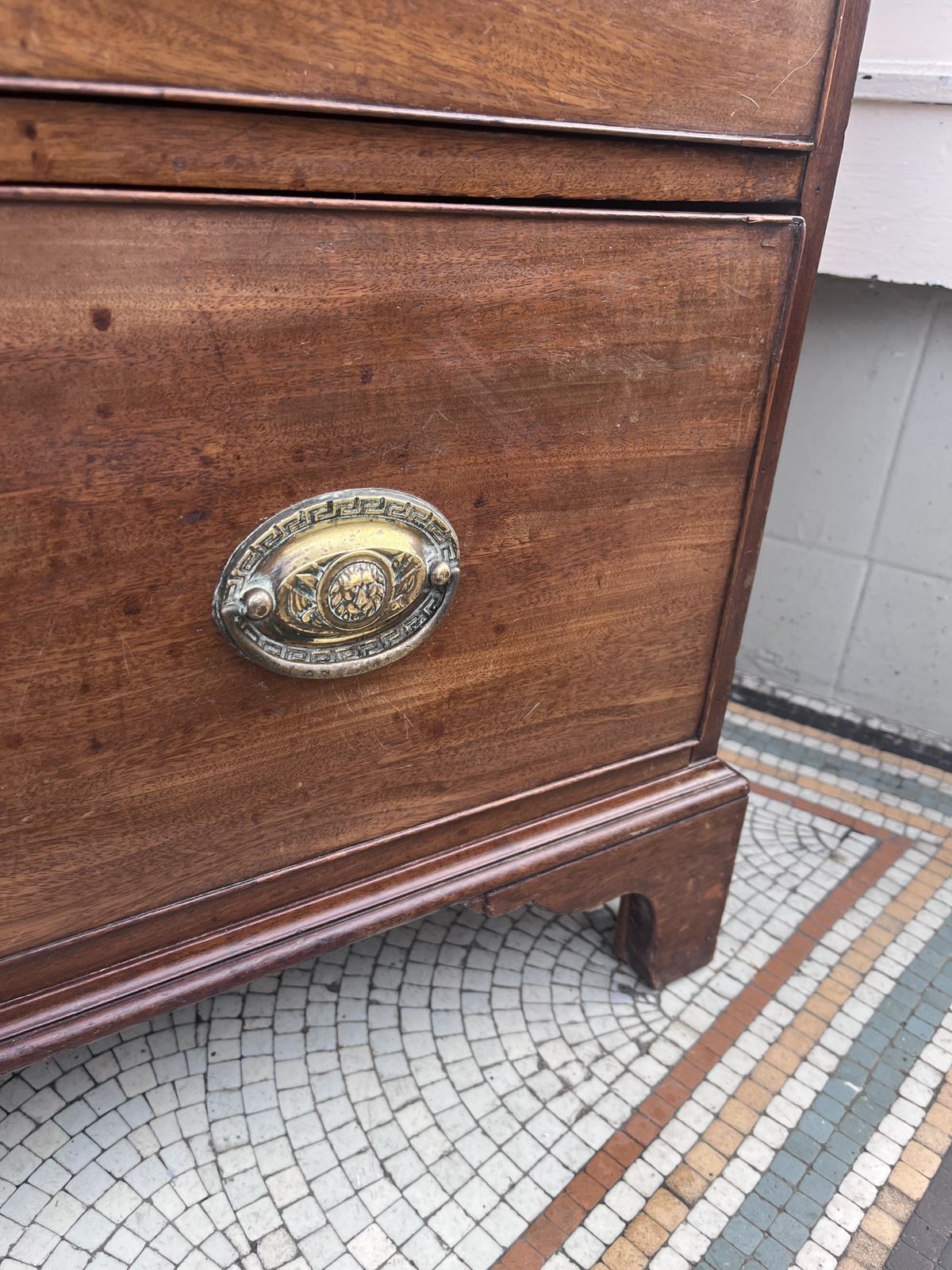 photo buy Antique Mahogany Large Chest Of Five Drawers
