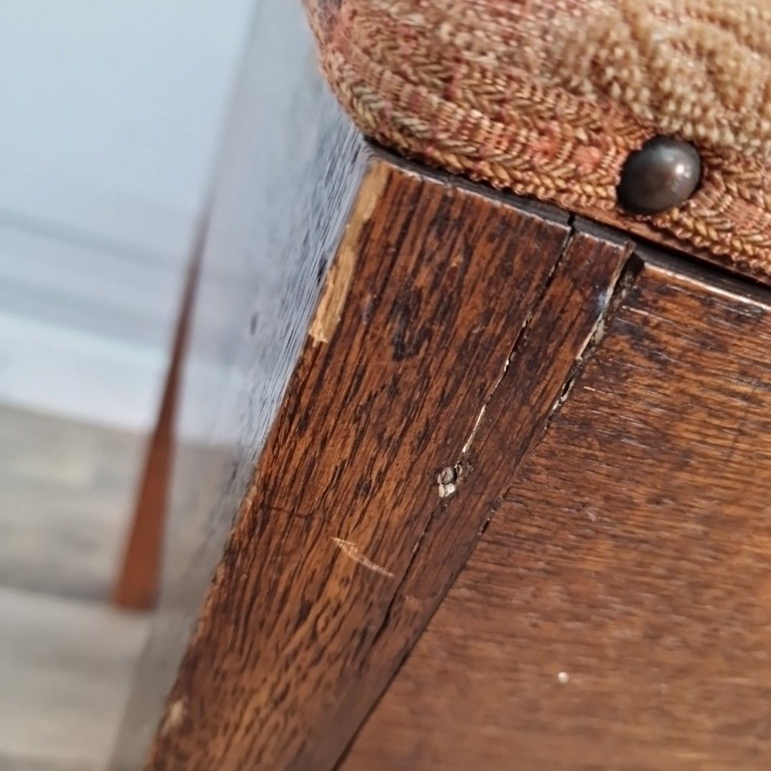 photo for sale Vintage Oak Piano Sewing Stool Lift Up Seat Storage Arts & Crafts Style Retro