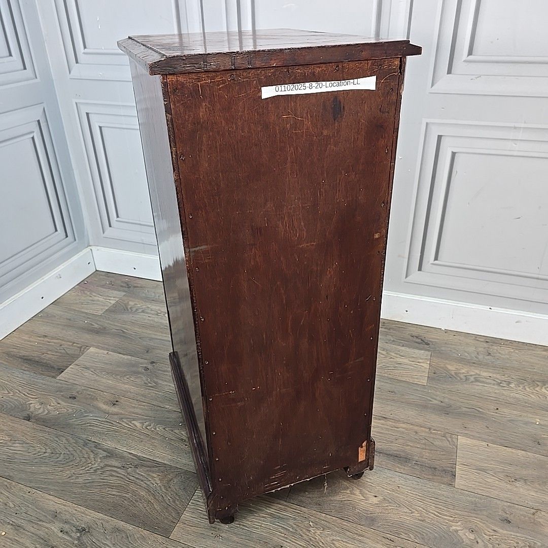 photo vinterior Antique Glazed Display Cabinet Castors – Single Door Bookcase Cupboard Mahogany