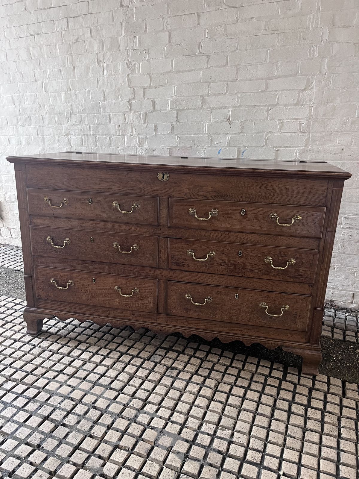 Antique Oak Lancashire Mule Chest Sideboard C1790