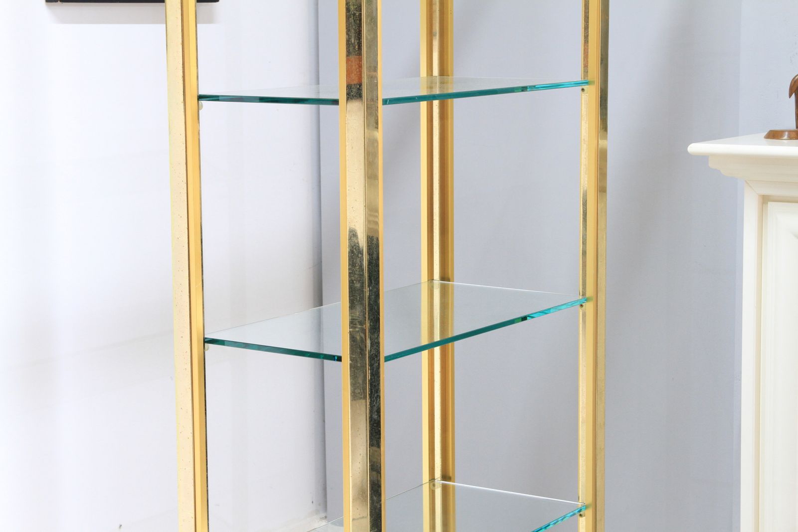 photo furniture Renato Zevi For Romeo Rega Italian Hollywood Regency Brass And Glass Etagere