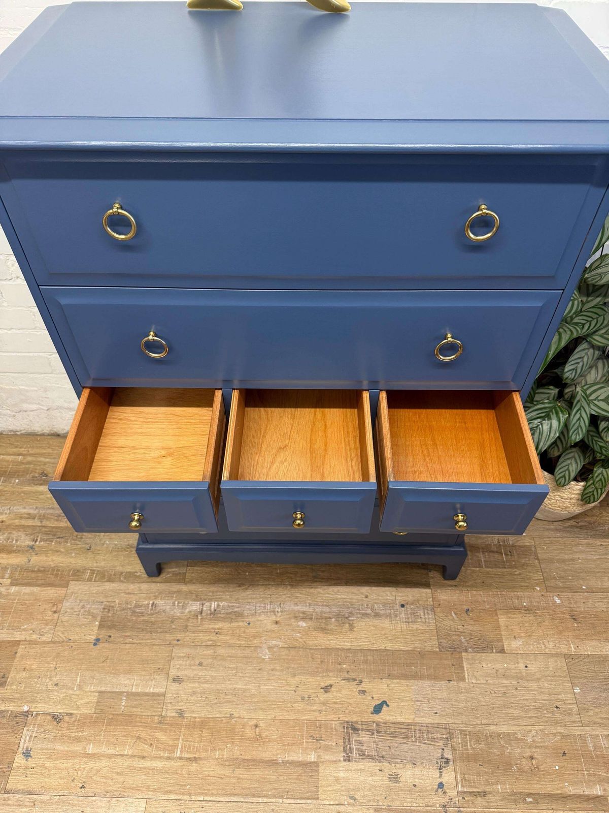 Stag Minstrel 7 Drawer Tallboy In Farrow & Ball Stiffkey Blue photo vinterior