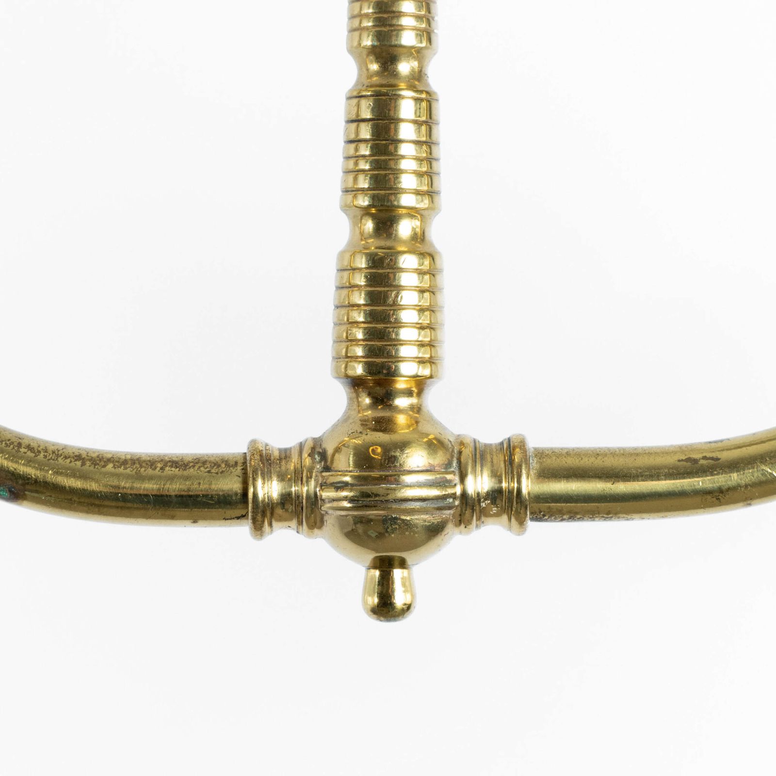 English 2 Arm Brass Electrolier / Ceiling Pendant photo for sale