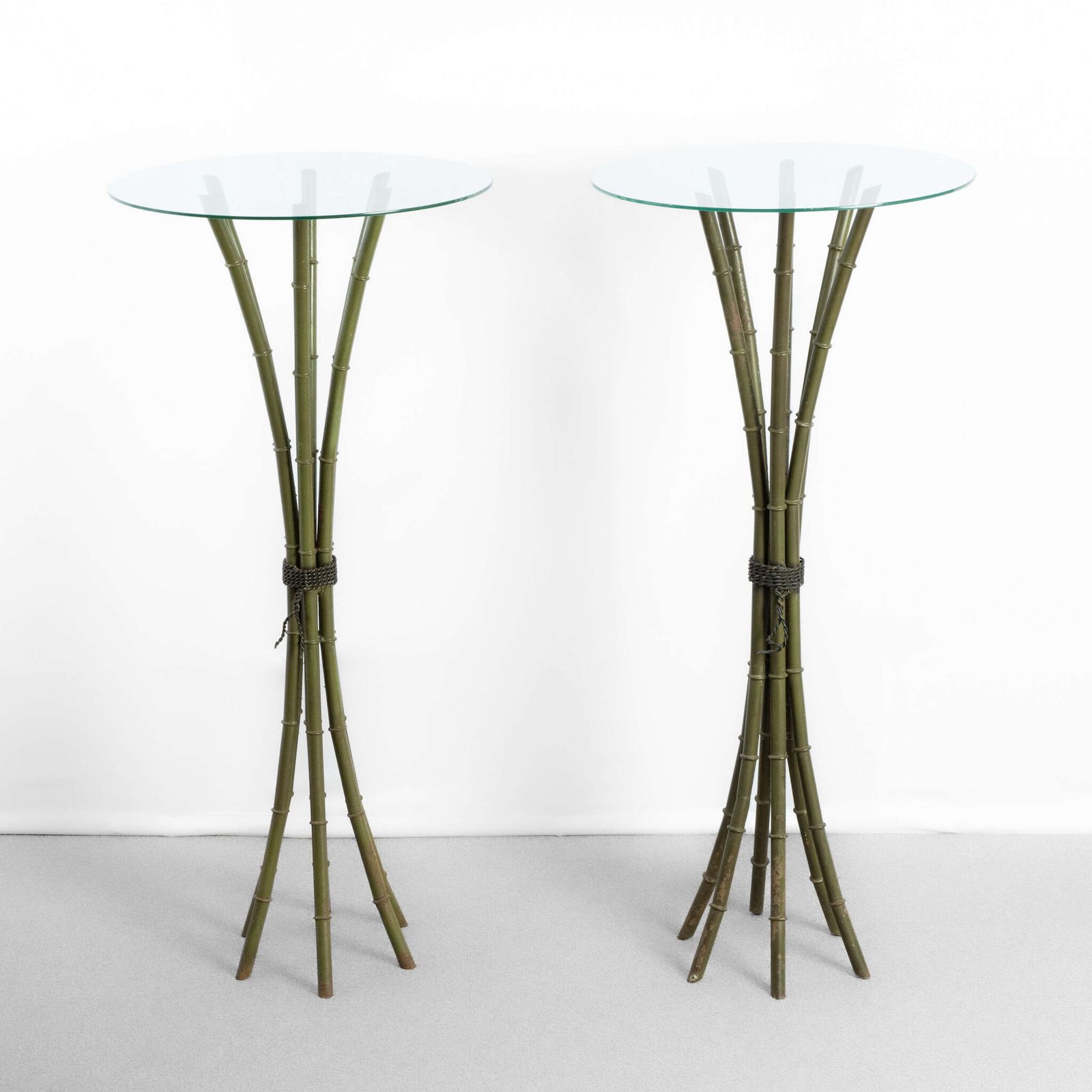 Large Scale 1950’s French Faux Bamboo Pedestals