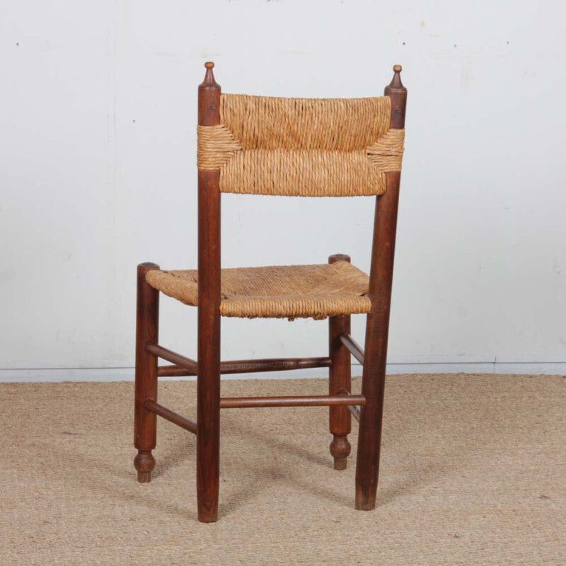 Set Of 6 Straw Chairs, French Craftsmanship, 1940 photo vinterior