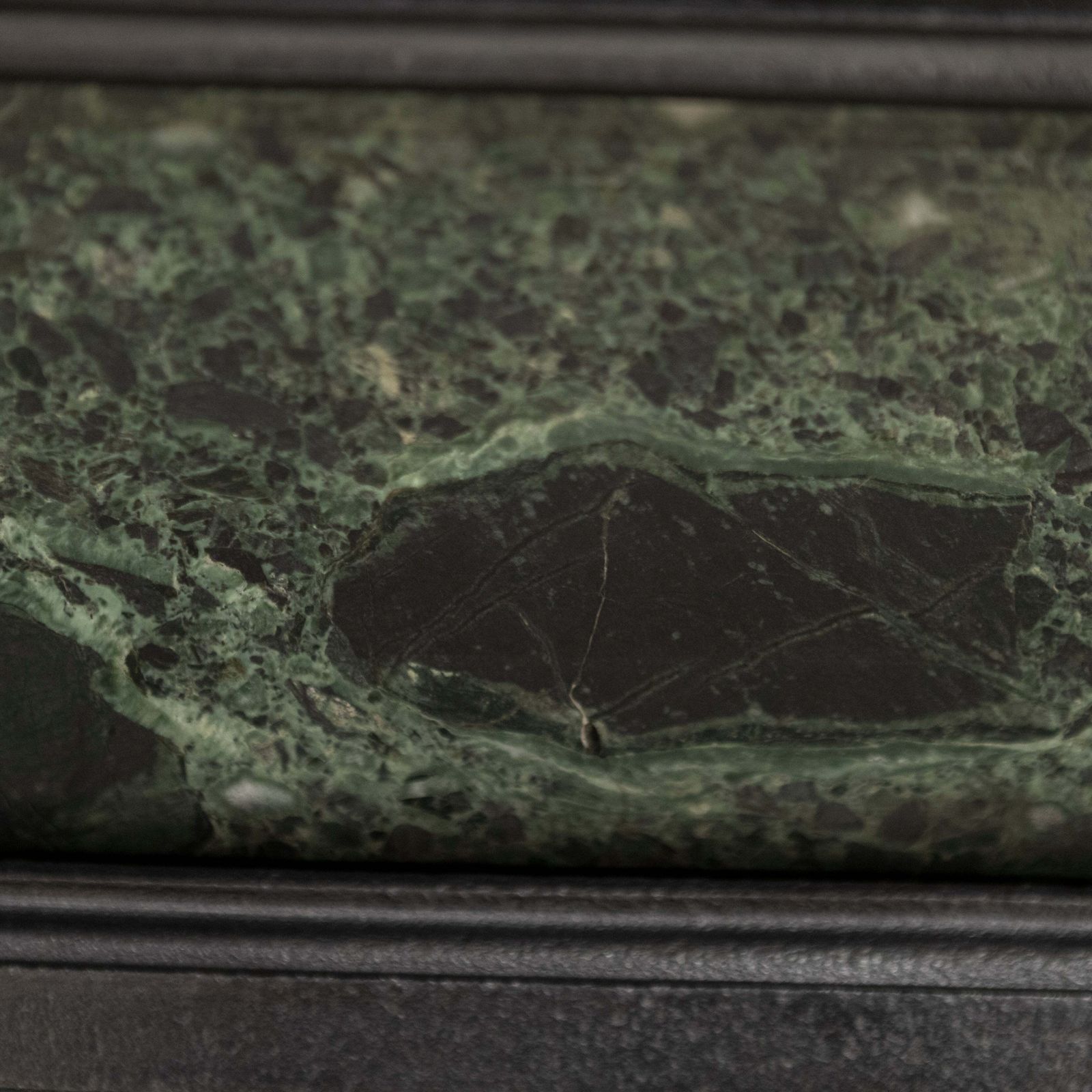 3200.0 Antique Victorian Cast Iron Insert With Verde Antico Marble photo