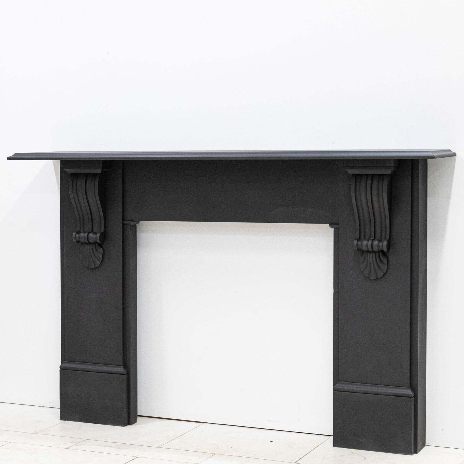 Monumental Antique Victorian Slate Fireplace Surround With Corbels photo for sale