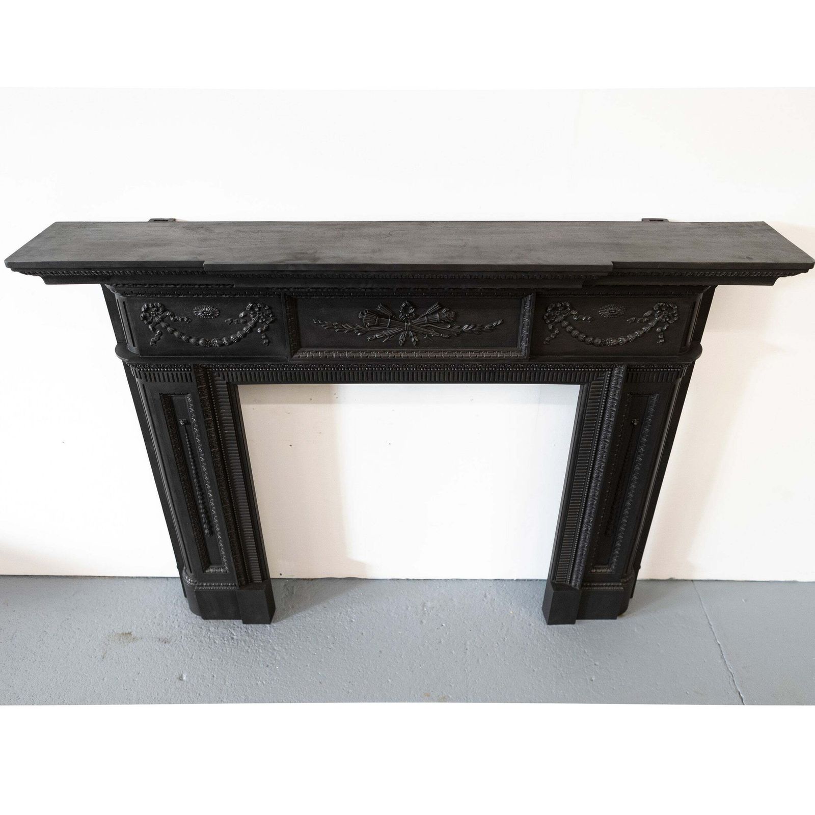 Home Fixtures Large Antique Cast Iron Fireplace Surround photo