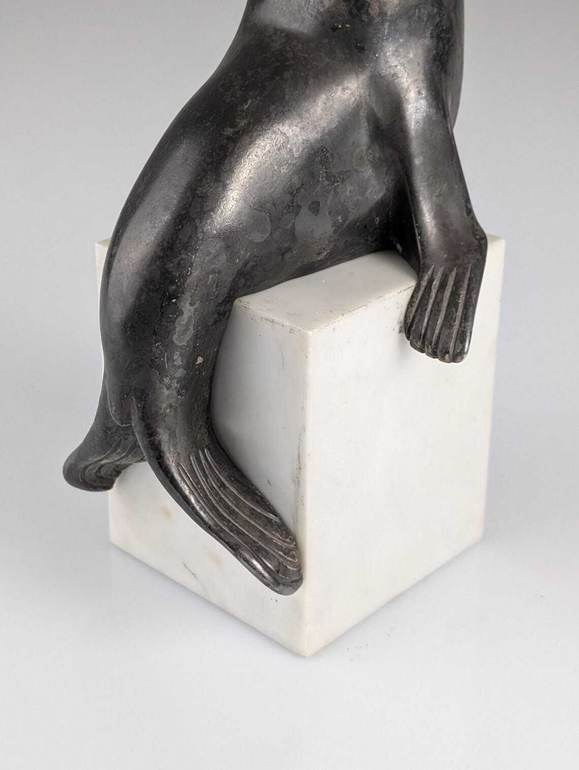 Art Deco Sea Lion Sculpture By Marcel André Bouraine 1920s photo 729.0