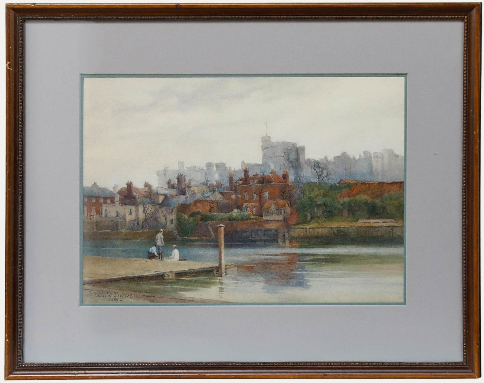Russell Dowson (1841 1914) Framed 1888 Watercolour, Windsor From The Thames