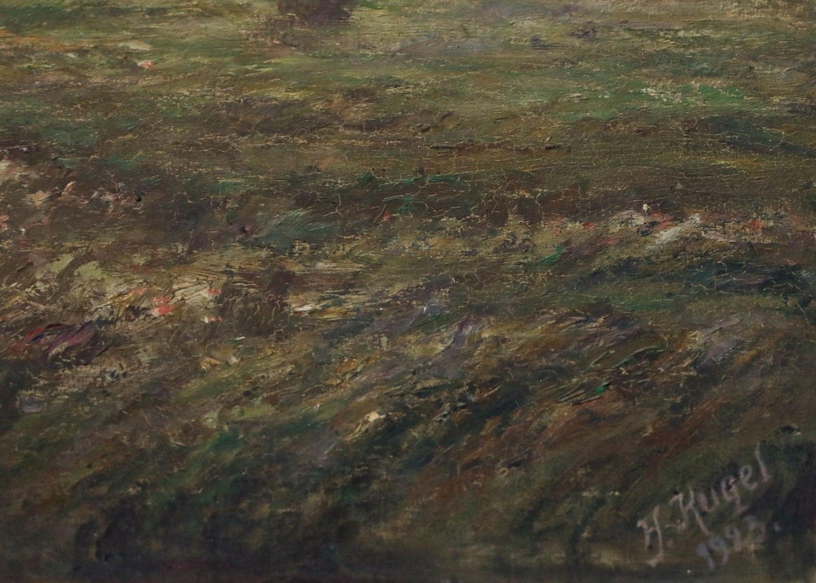 H. Kugel Dutch School 1923 Oil, Windswept Landscape photo buy