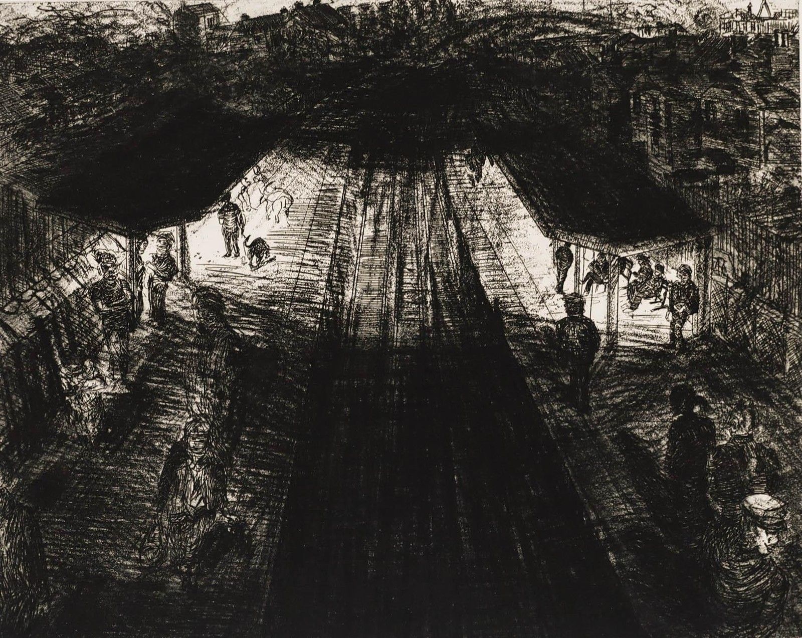 Toni Martina Re (1956 2017) 1987 Etching, Night Station photo furniture