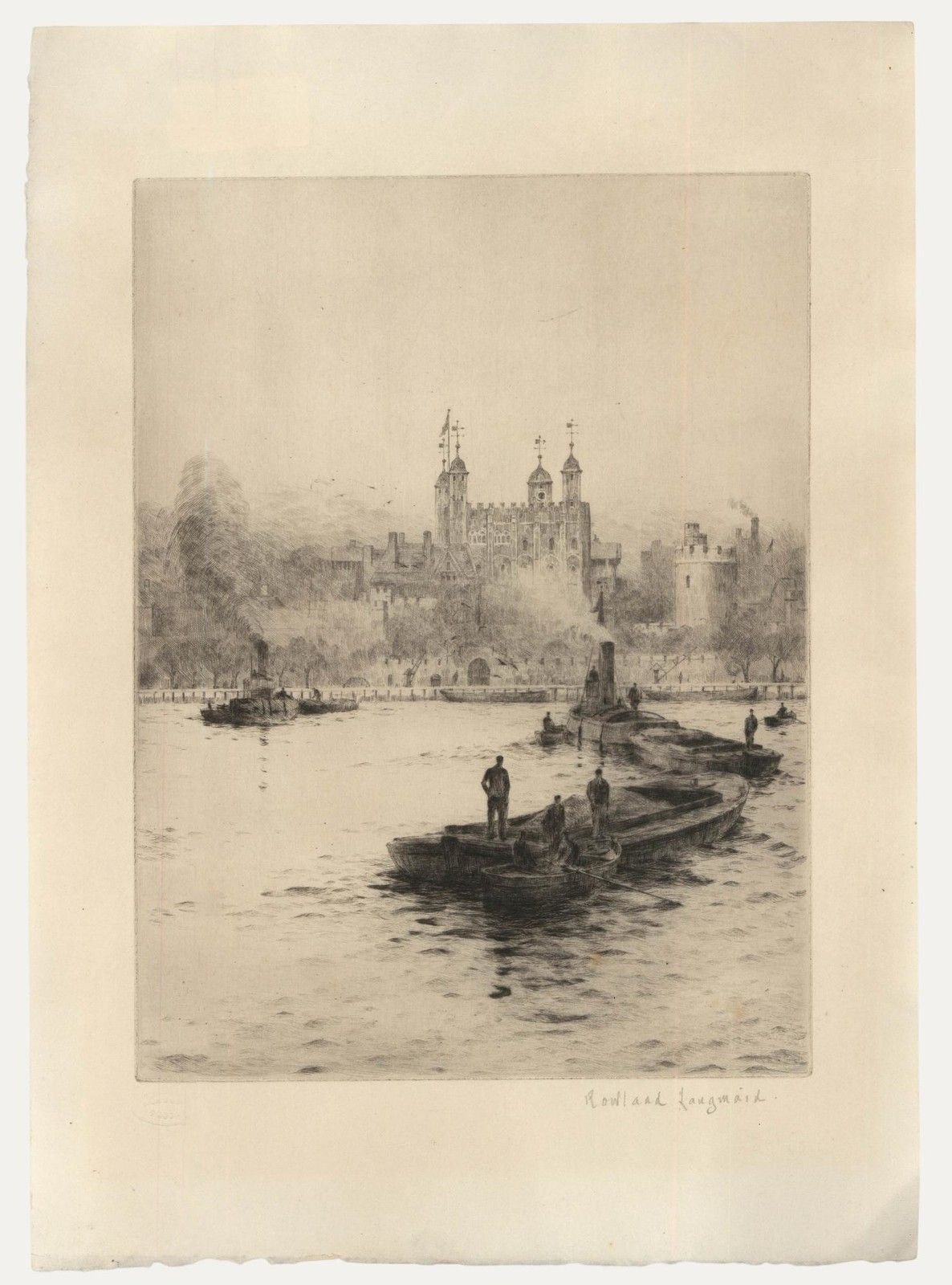 Rowland Langmaid Ra (1897 1956) Etching, The Tower Of London