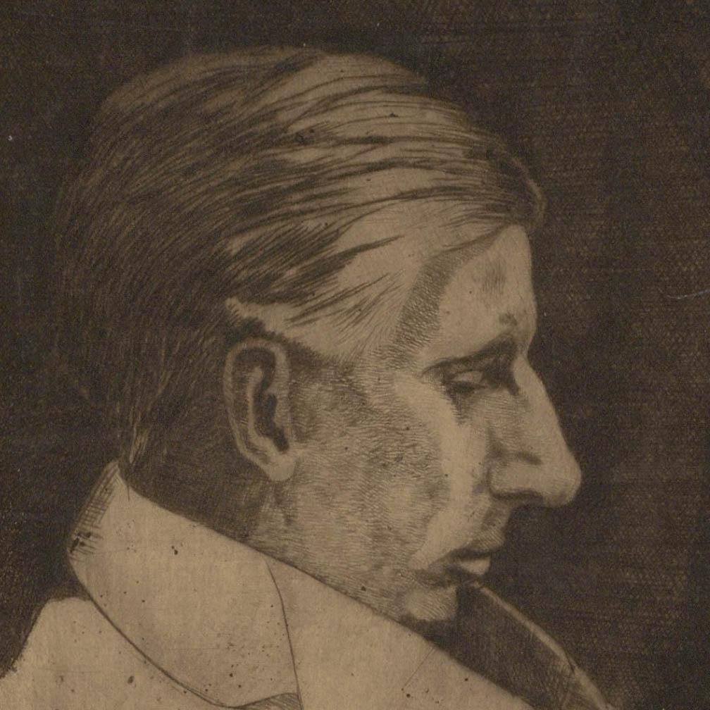 Harry B. Laycock 1909 Etching, Portrait Of James Herbert Somerset photo for sale