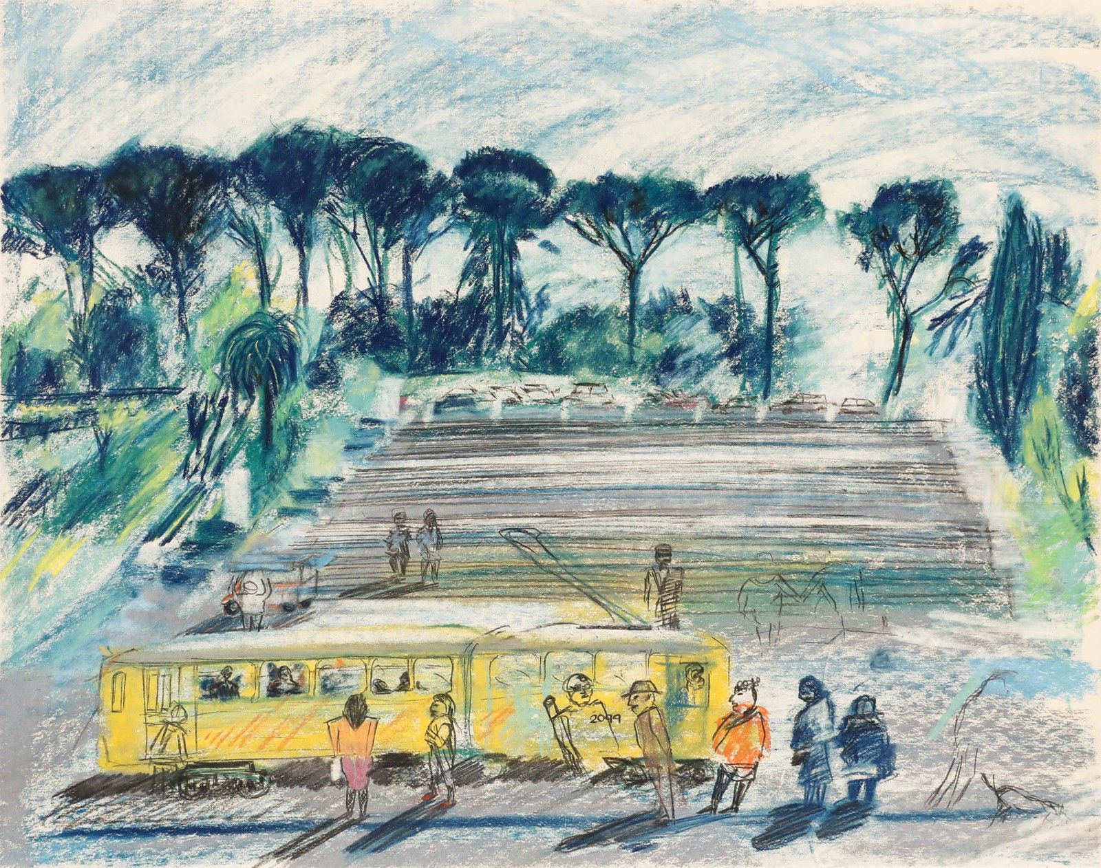Toni Martina Re (1956 2017) 20th Century Pastel, California Streetcar photo 175.0