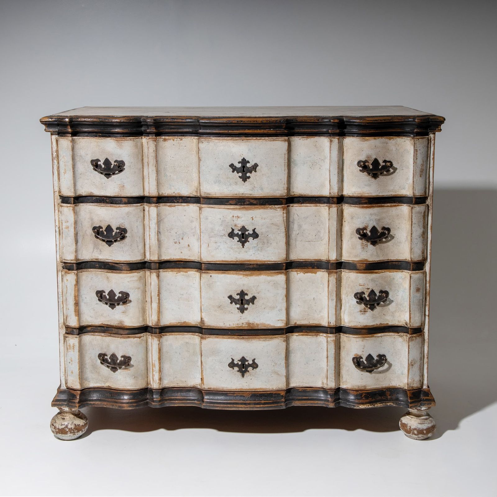 White Painted Baroque Chest Of Drawers, 18th Century photo for sale