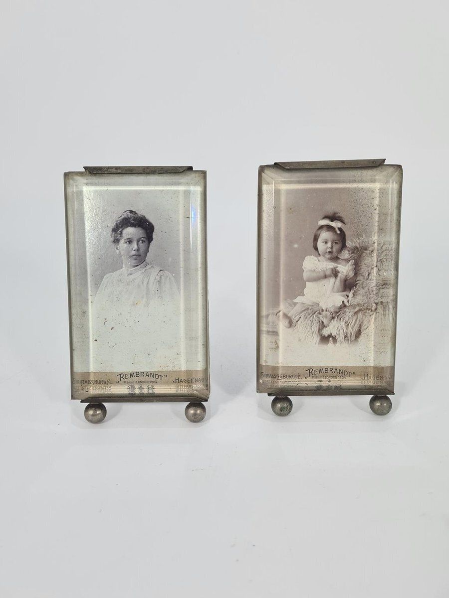 Antique Photo Frames With Beveled Glass, Europe, 1900s, Set Of 2 photo furniture
