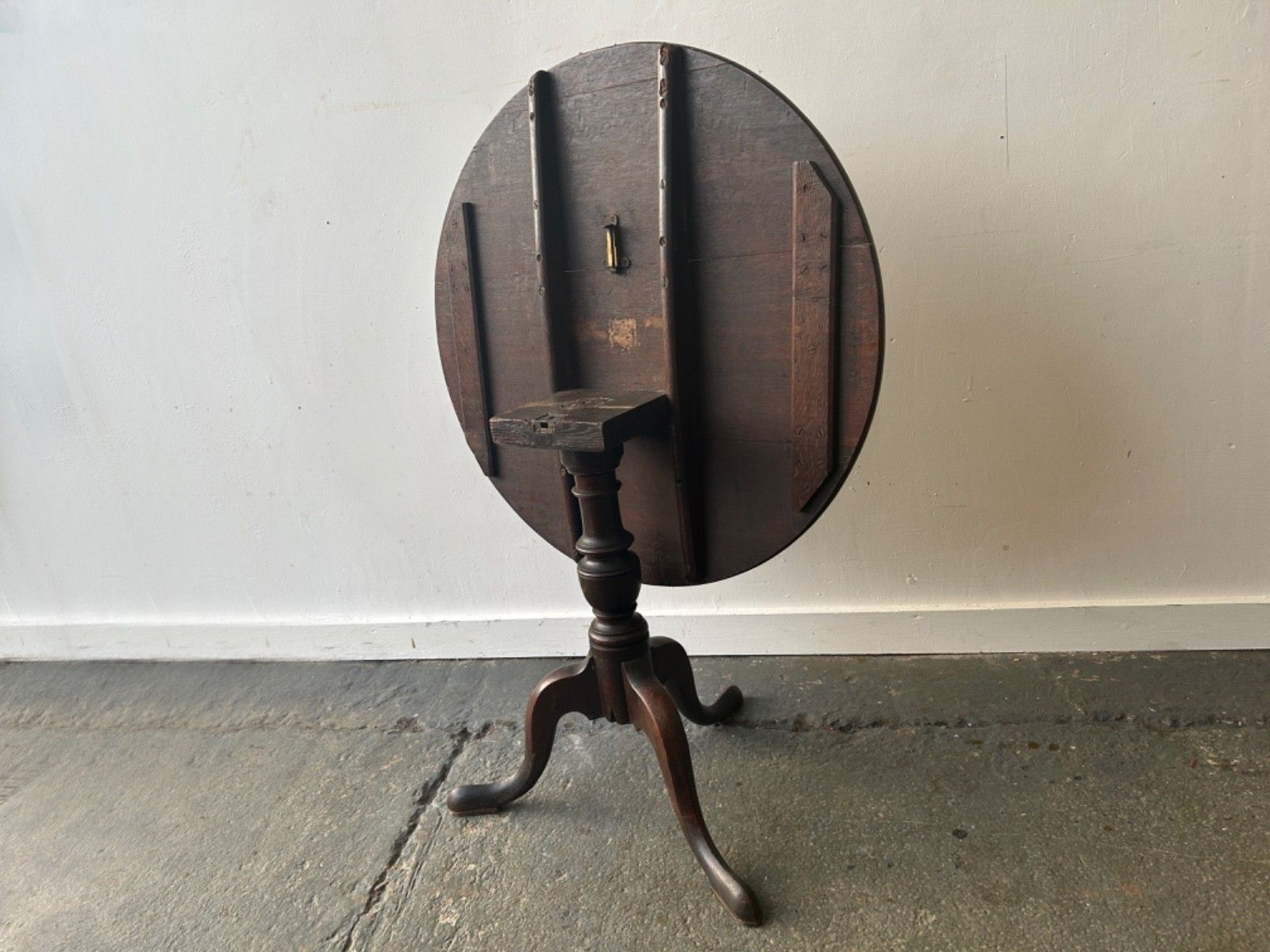 Georgian Style Antique Tilt Top Tripod Occasional Side Table photo for sale