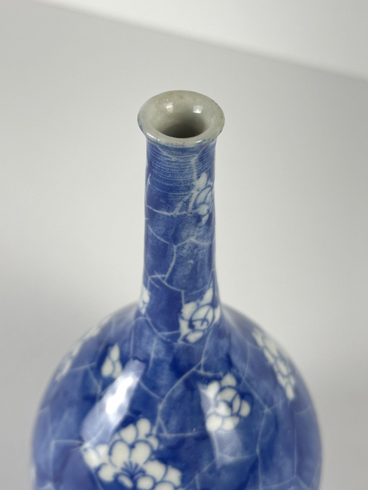 Small Chinese Blue And White Porcelain Prunus Solifleur Vase, Qing Style photo vinterior