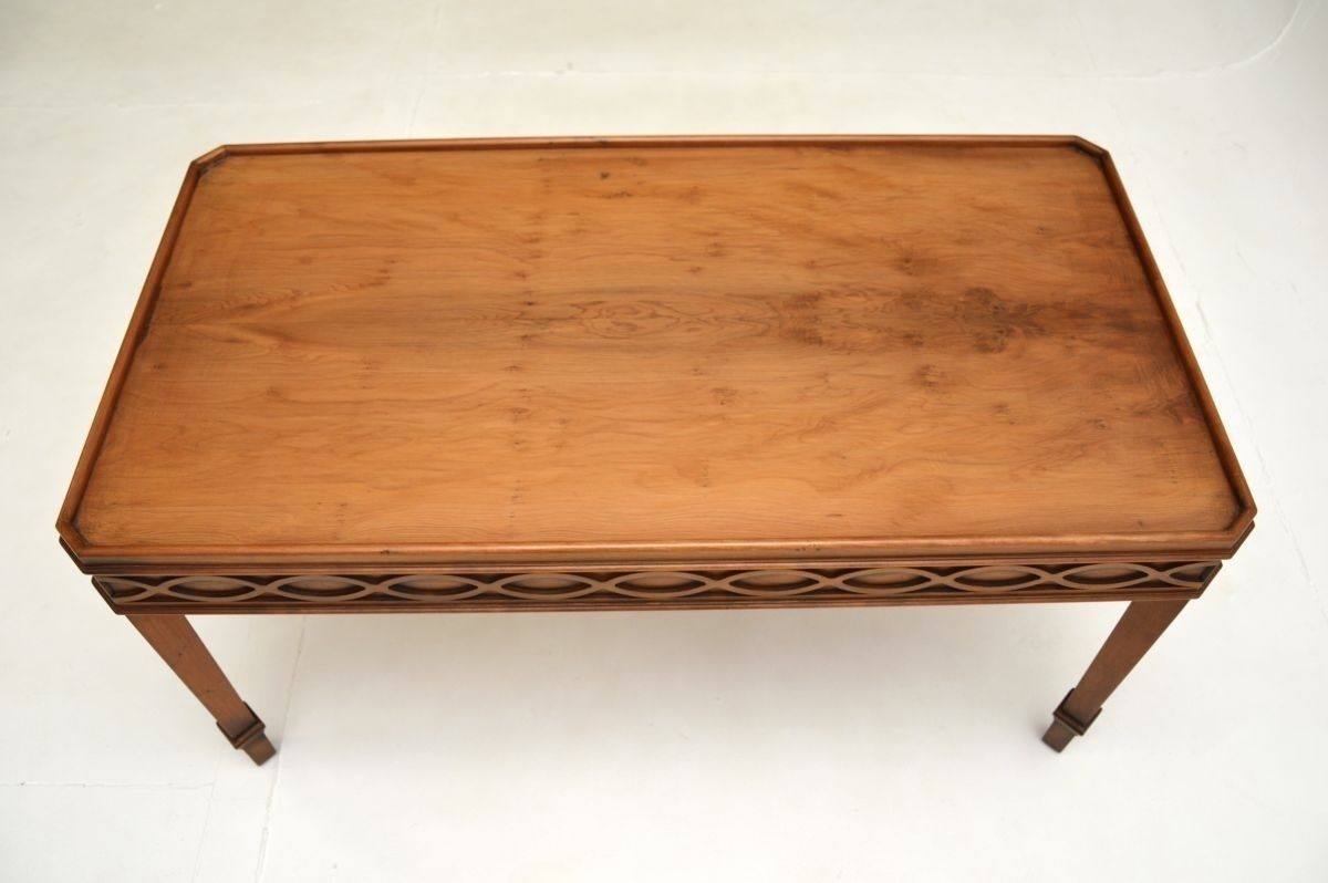 Antique Georgian Style Yew Wood Coffee Table photo buy