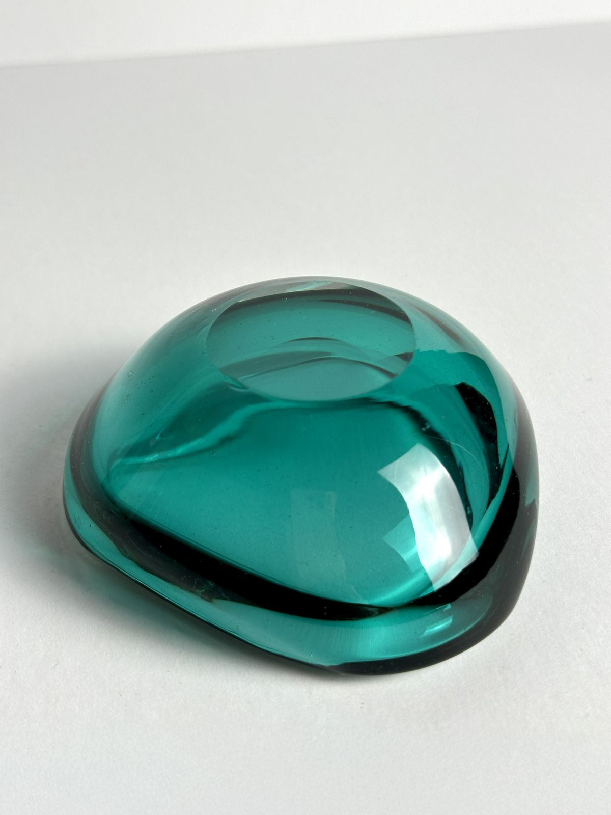 Small Green Murano Glass Geode Bowl By Archimede Seguso, Mid Century Italian photo vintage