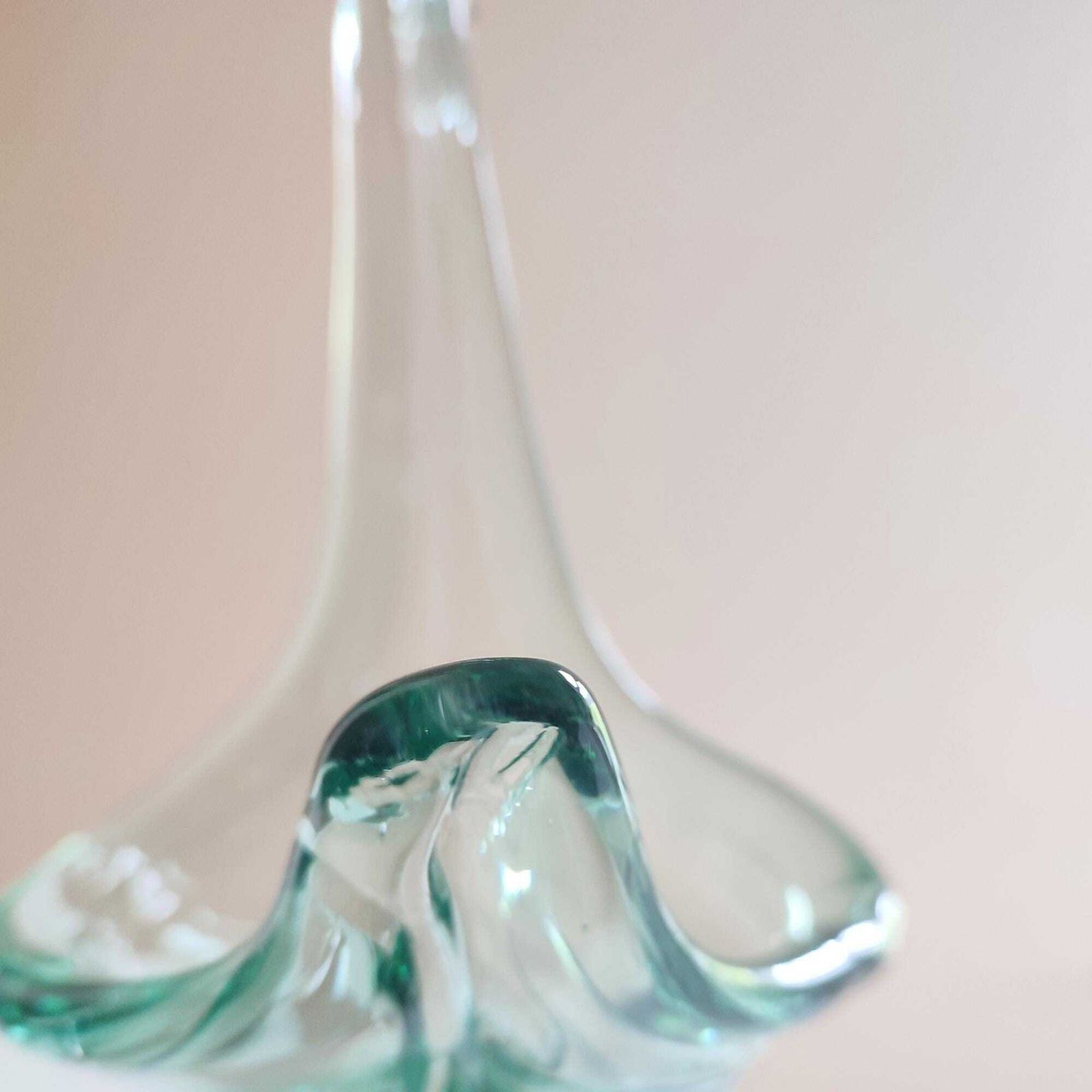 75.0 60's Vintage Large Crystal Glass Swan Bowl/Vase   German Schott Zwiesel   Hand Blown Art Glass photo