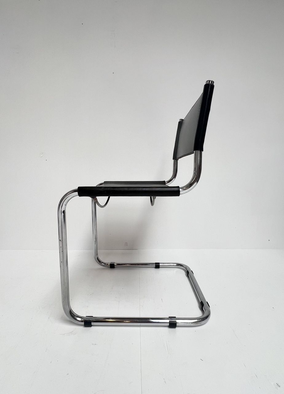 1499.0 Set Of 4 Leather Marcel Breuer & Mart Stam Chairs, 1980s photo