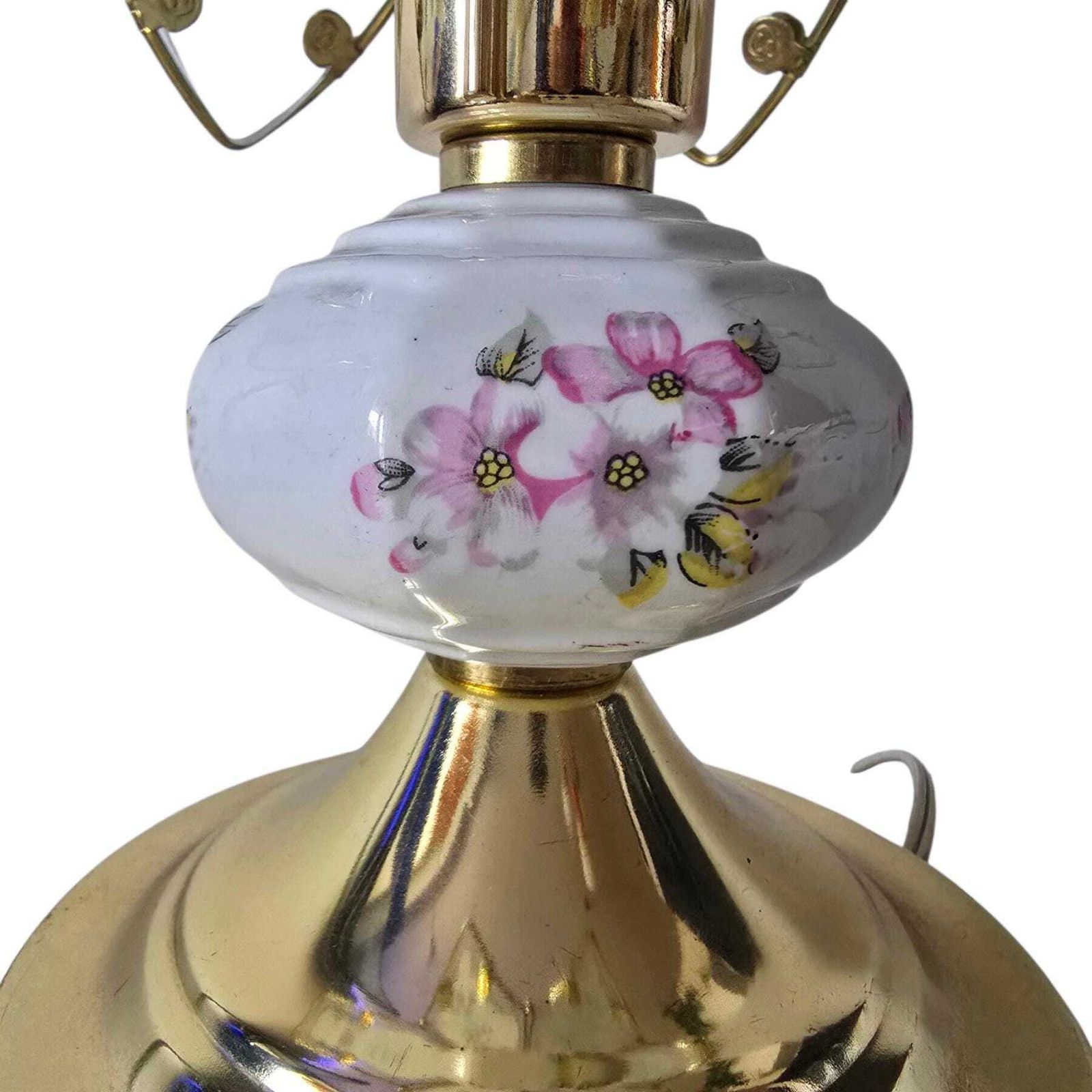 Vintage Hollywood Regency Glass Floral Lamp Anthony California Lamp 80s photo vintage