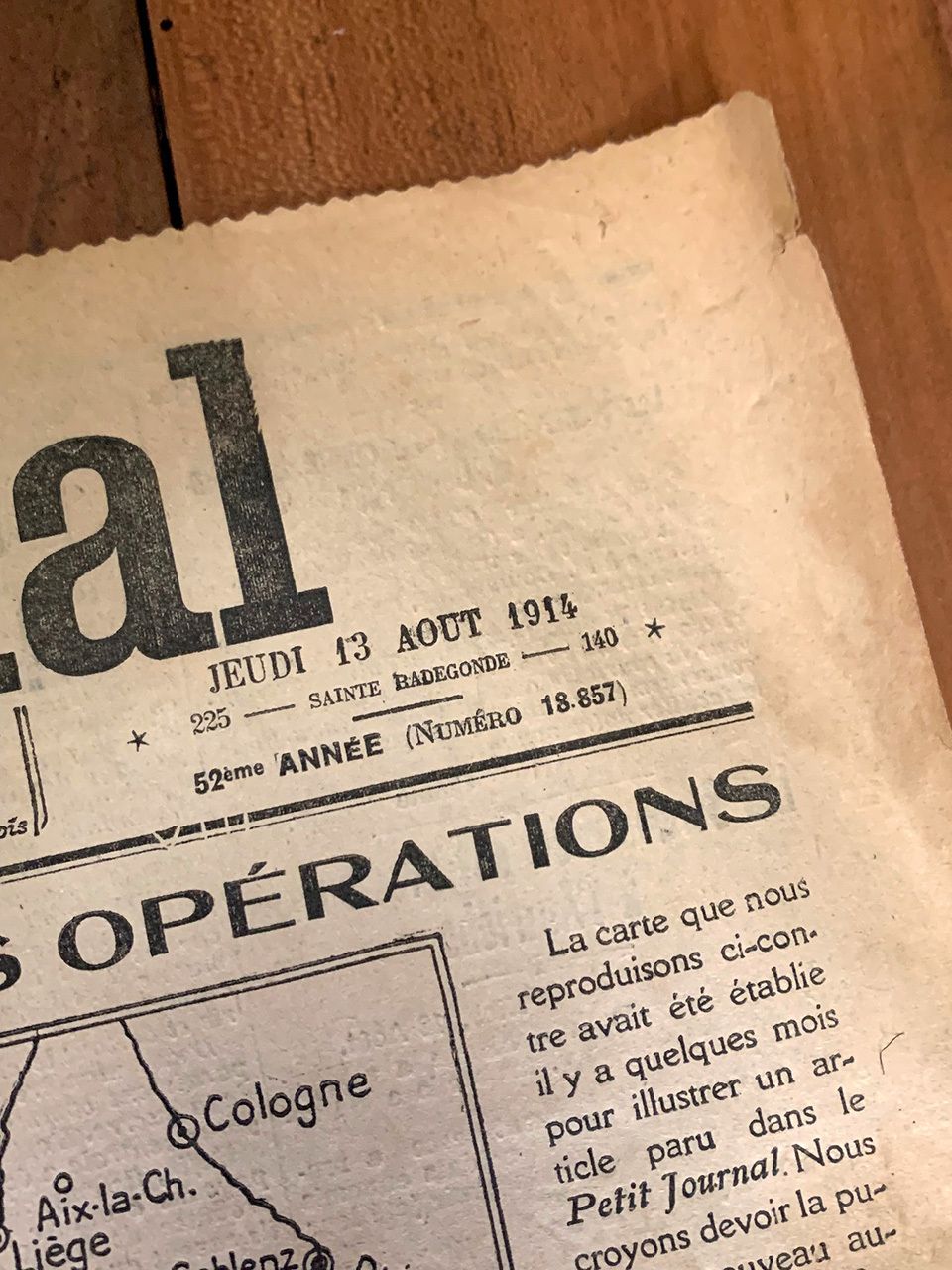 Newspaper Article Dated 13 August 1914 photo vintage