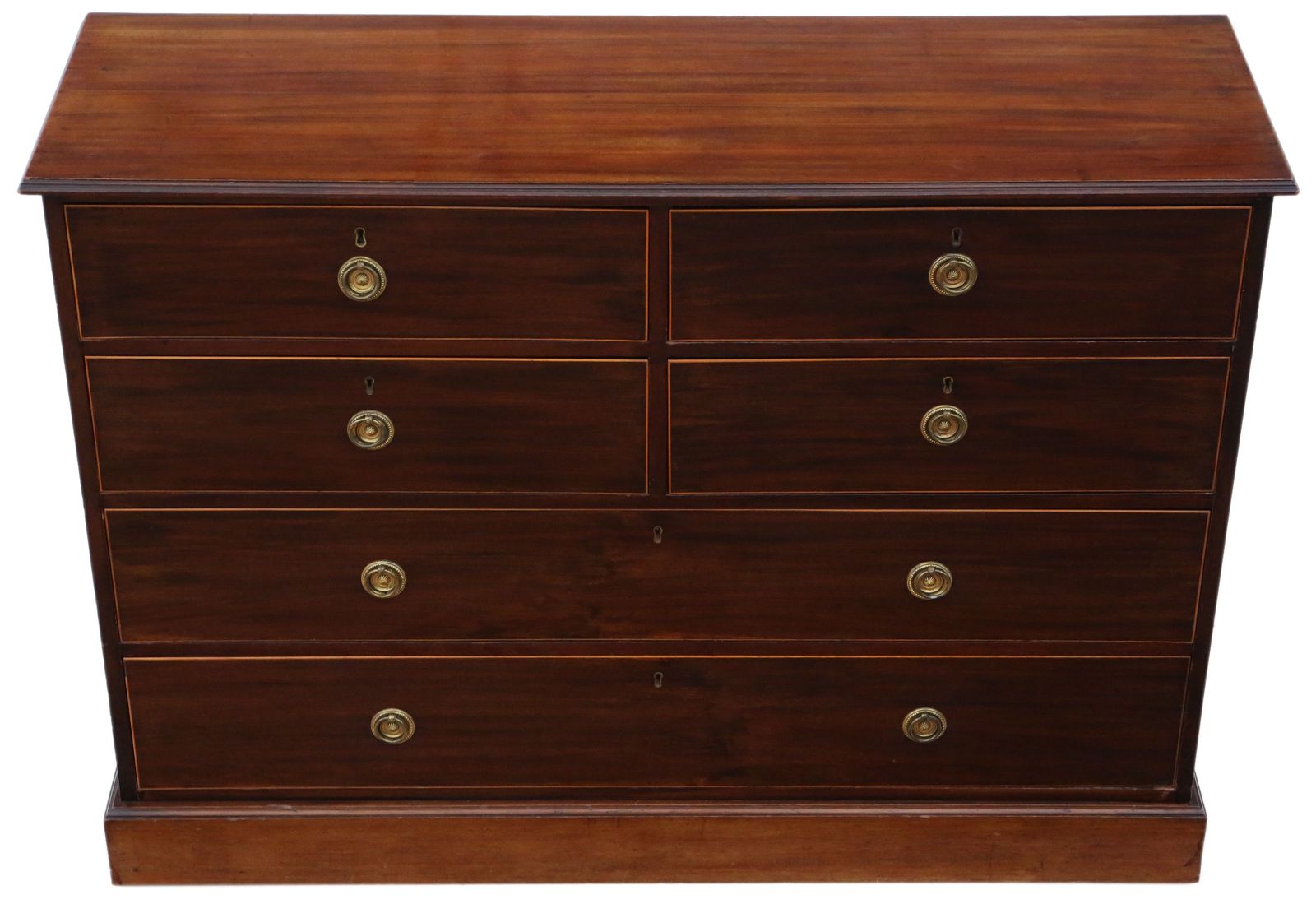 Antique Fine Quality 19th Century Inlaid Mahogany Chest Of Drawers   Mawer & Stephenson photo Furniture