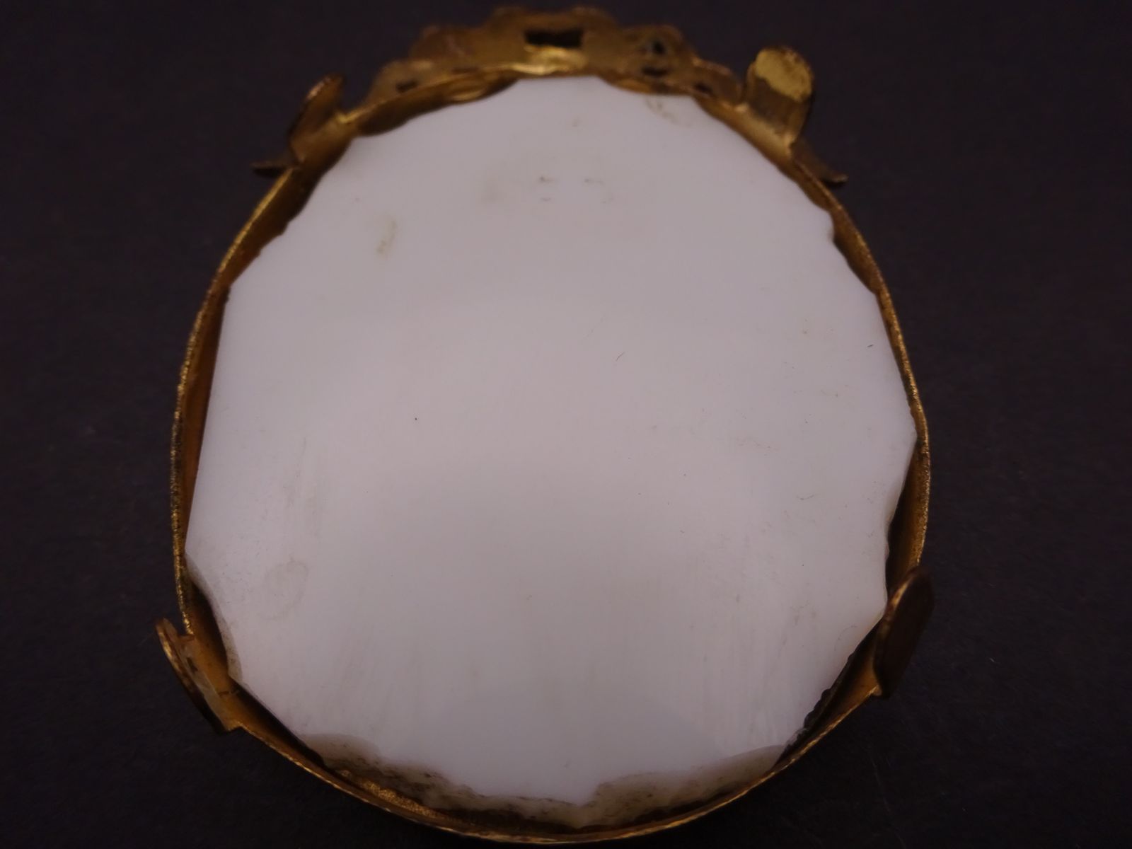 photo furniture Rare Victorian Opalotype Milk Glass Portrait In Brass Frame