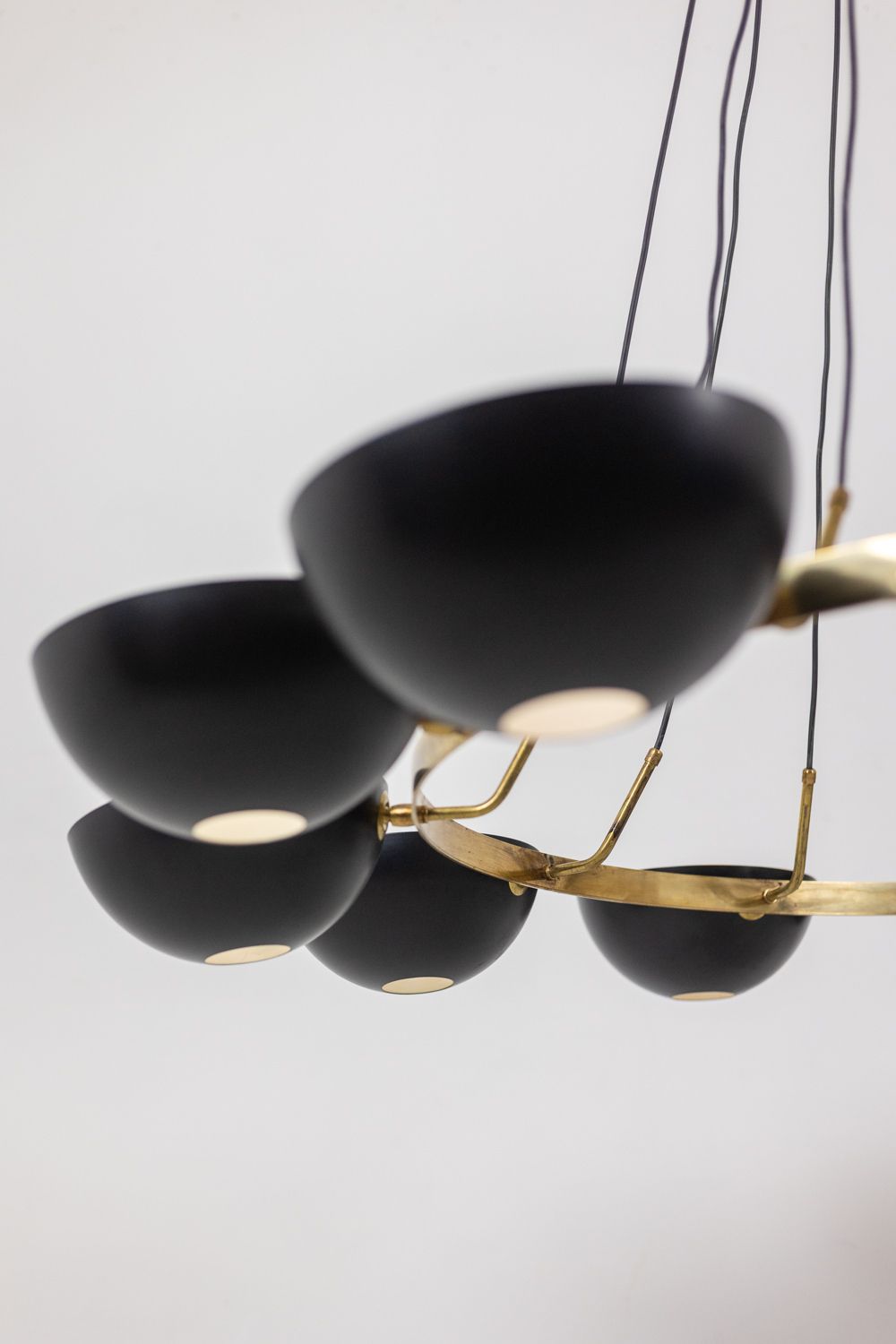 12 Light Chandelier In Patinated Brass And Black Lacquered Metal. Contemporary photo furniture