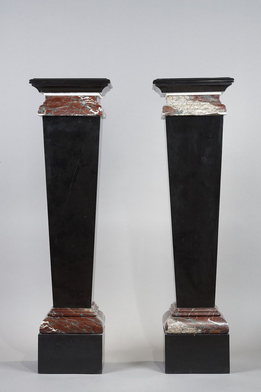 Pair Of Black And Red Marble Sheaths, 19th Century photo for sale