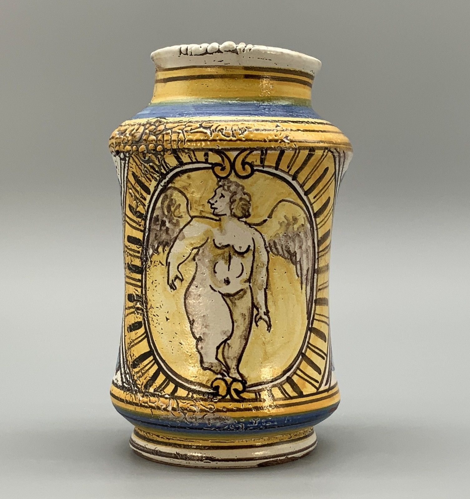 Italian Majolica Albarello Pharmacy Wet Drug Jar 18th/19th Century Faience Large