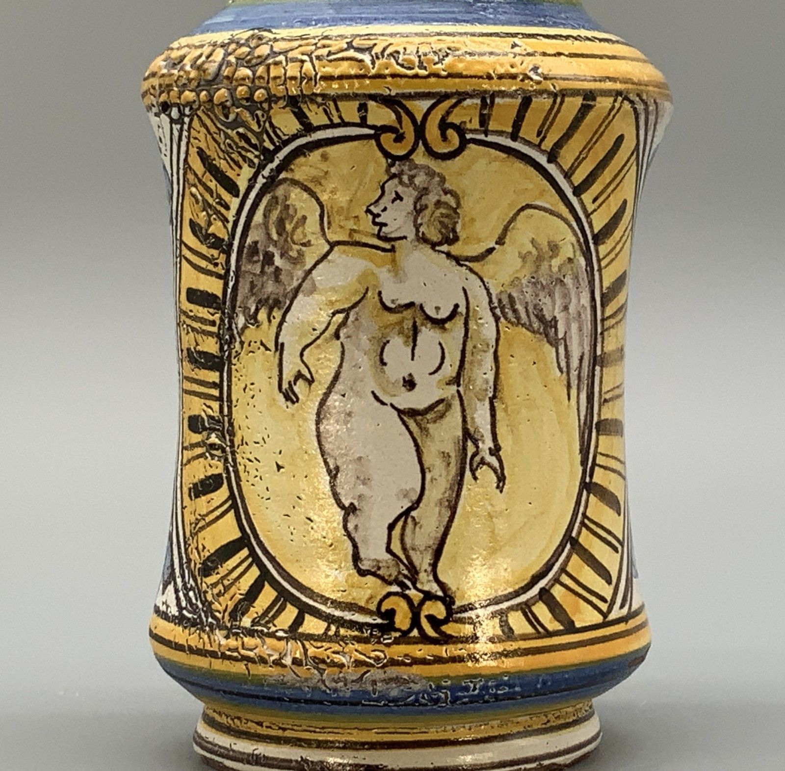 Italian Majolica Albarello Pharmacy Wet Drug Jar 18th/19th Century Faience Large photo buy