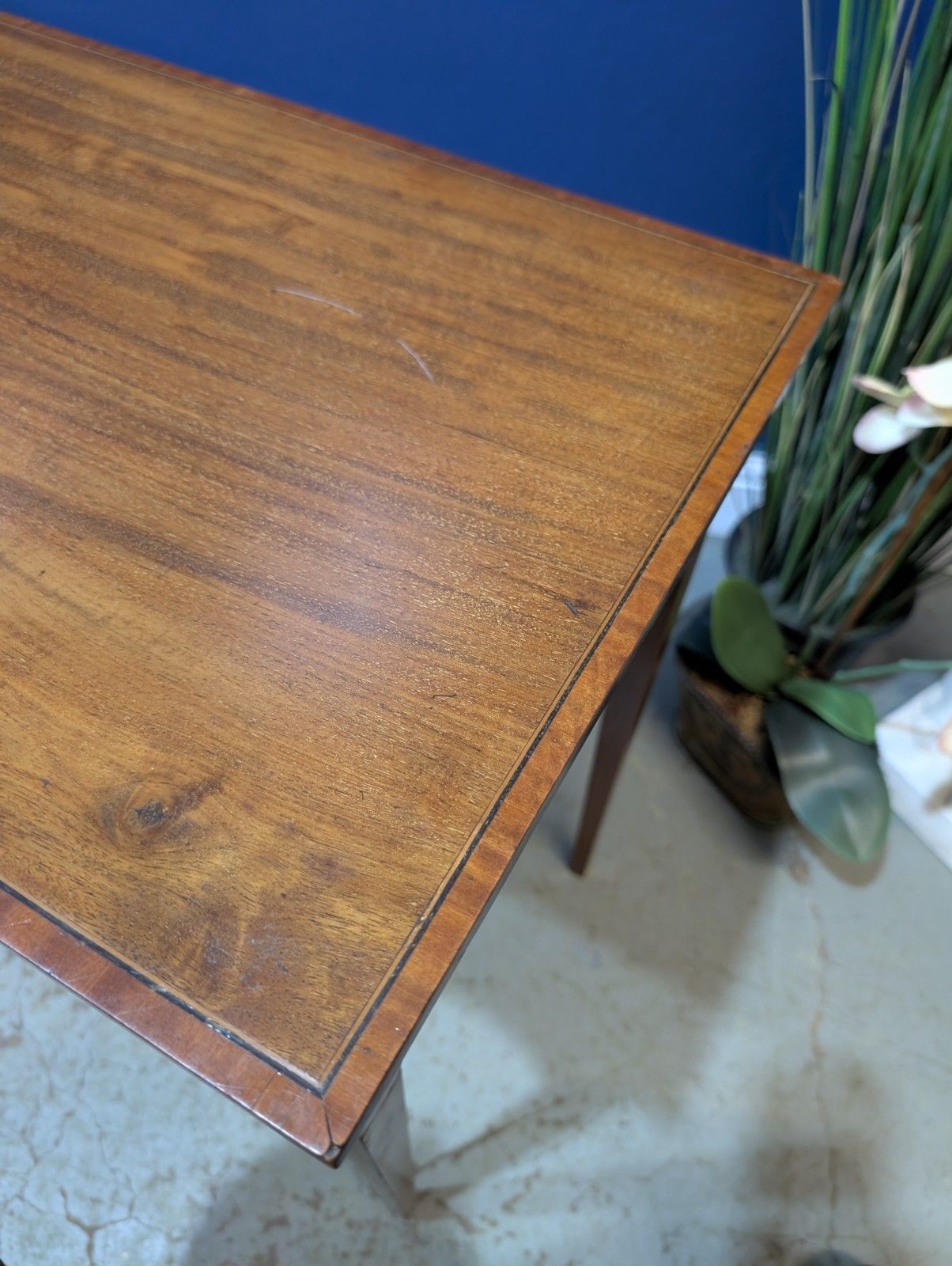 photo for sale Edwardian Mahogany Side Table Elegant Legs Wine End Antique Polished Inlaid