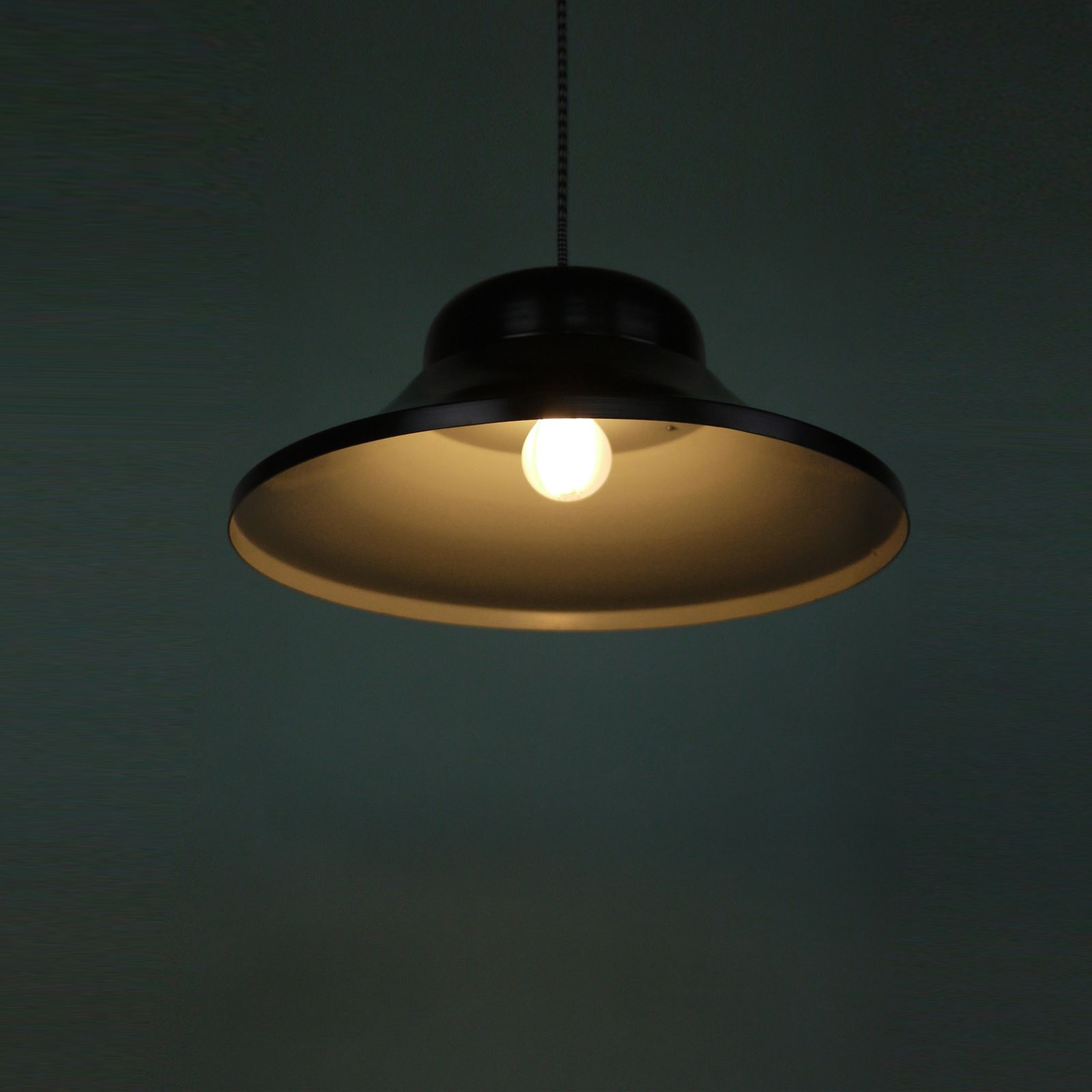 Industrial Black Pendant Light, 1960 Yugoslavia photo furniture