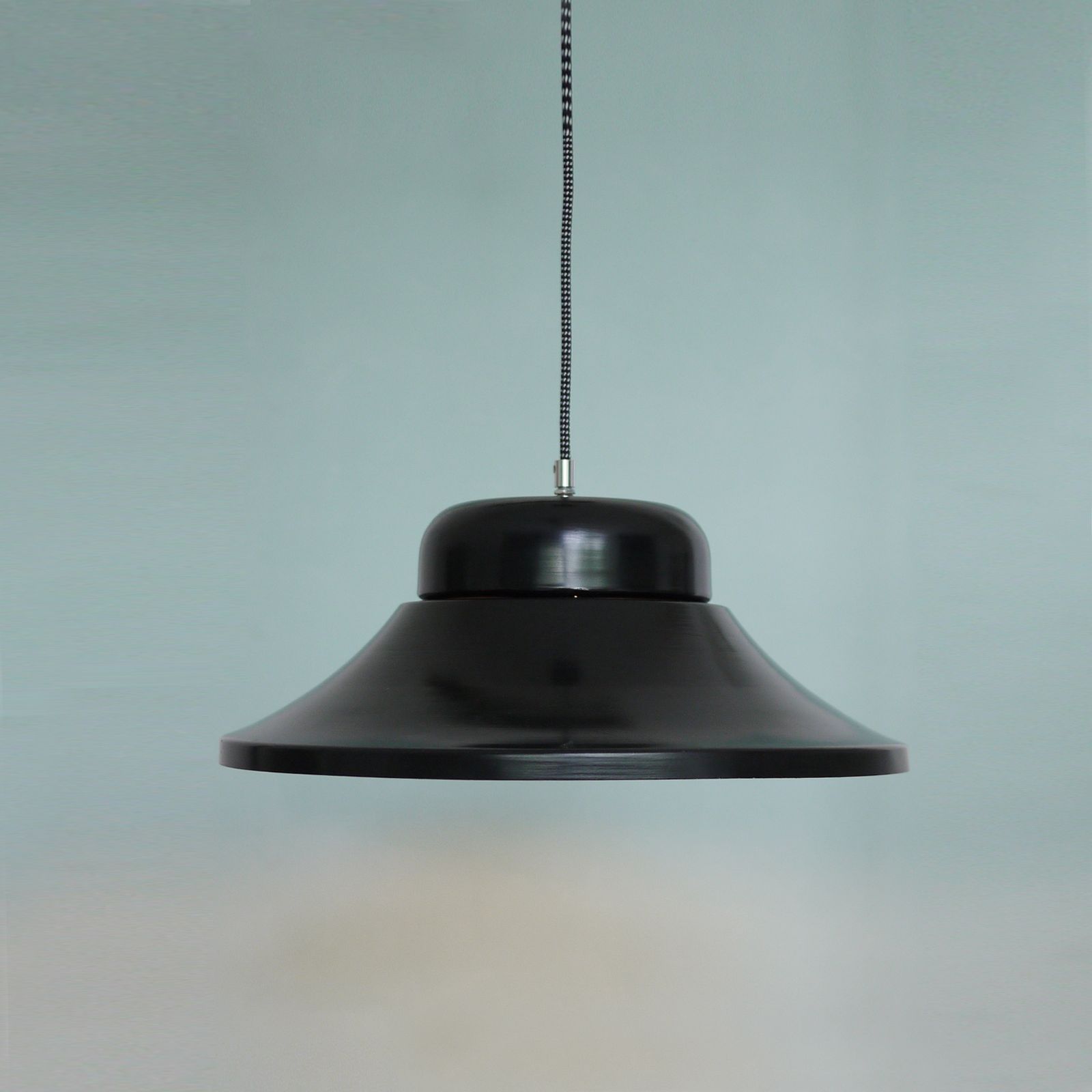 Industrial Black Pendant Light, 1960 Yugoslavia photo for sale