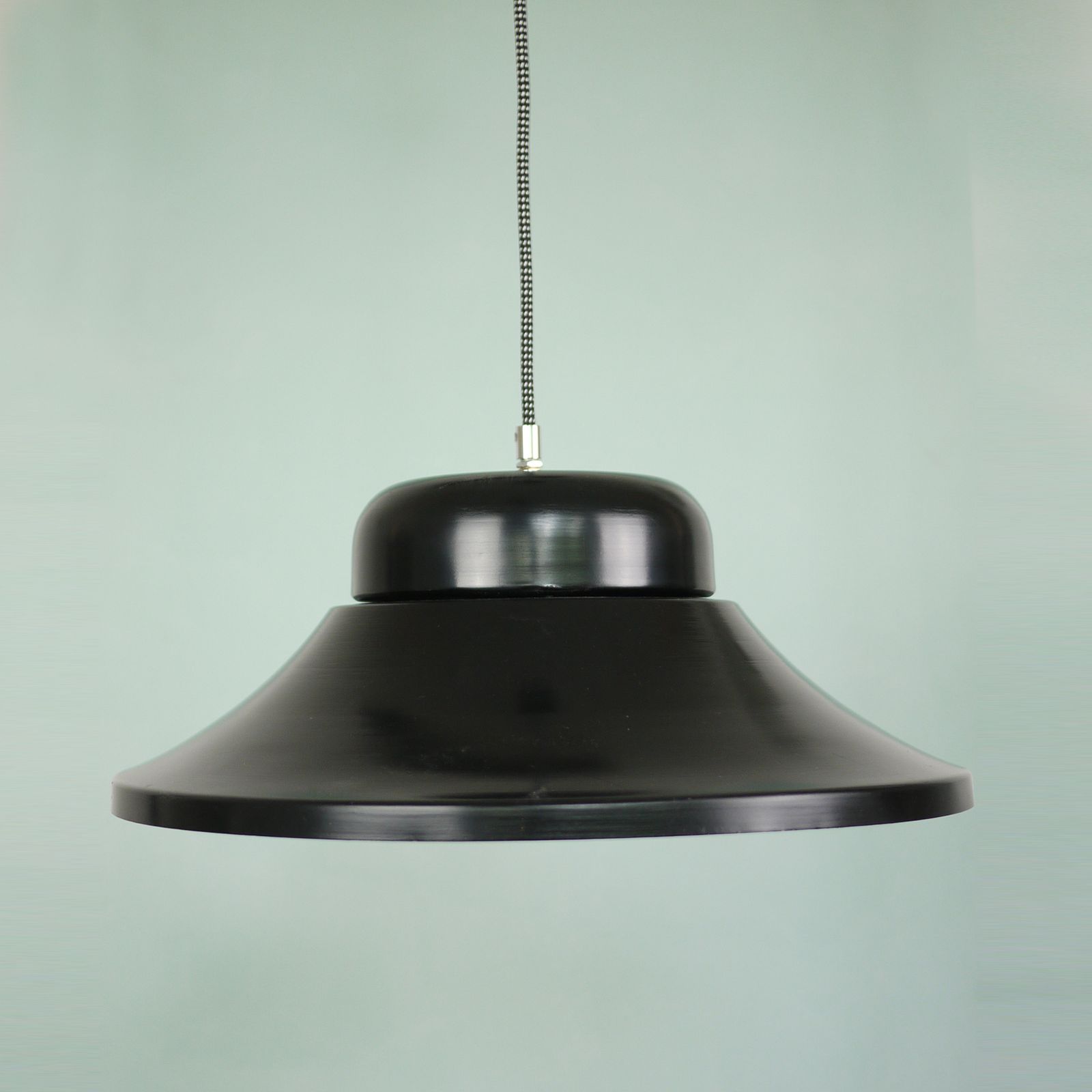 Industrial Black Pendant Light, 1960 Yugoslavia photo vinterior