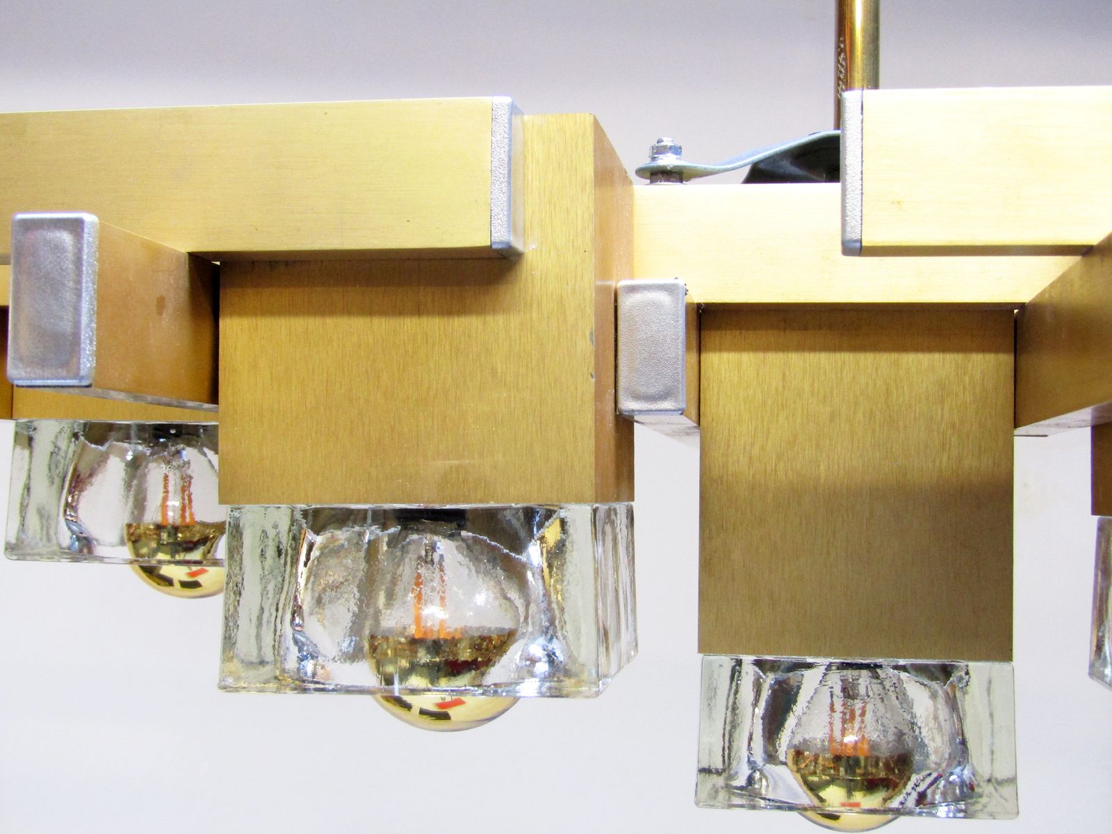photo for sale Large 1970s Italian Cubic Chandelier Or Wall Fixture By Gaetano Sciolari